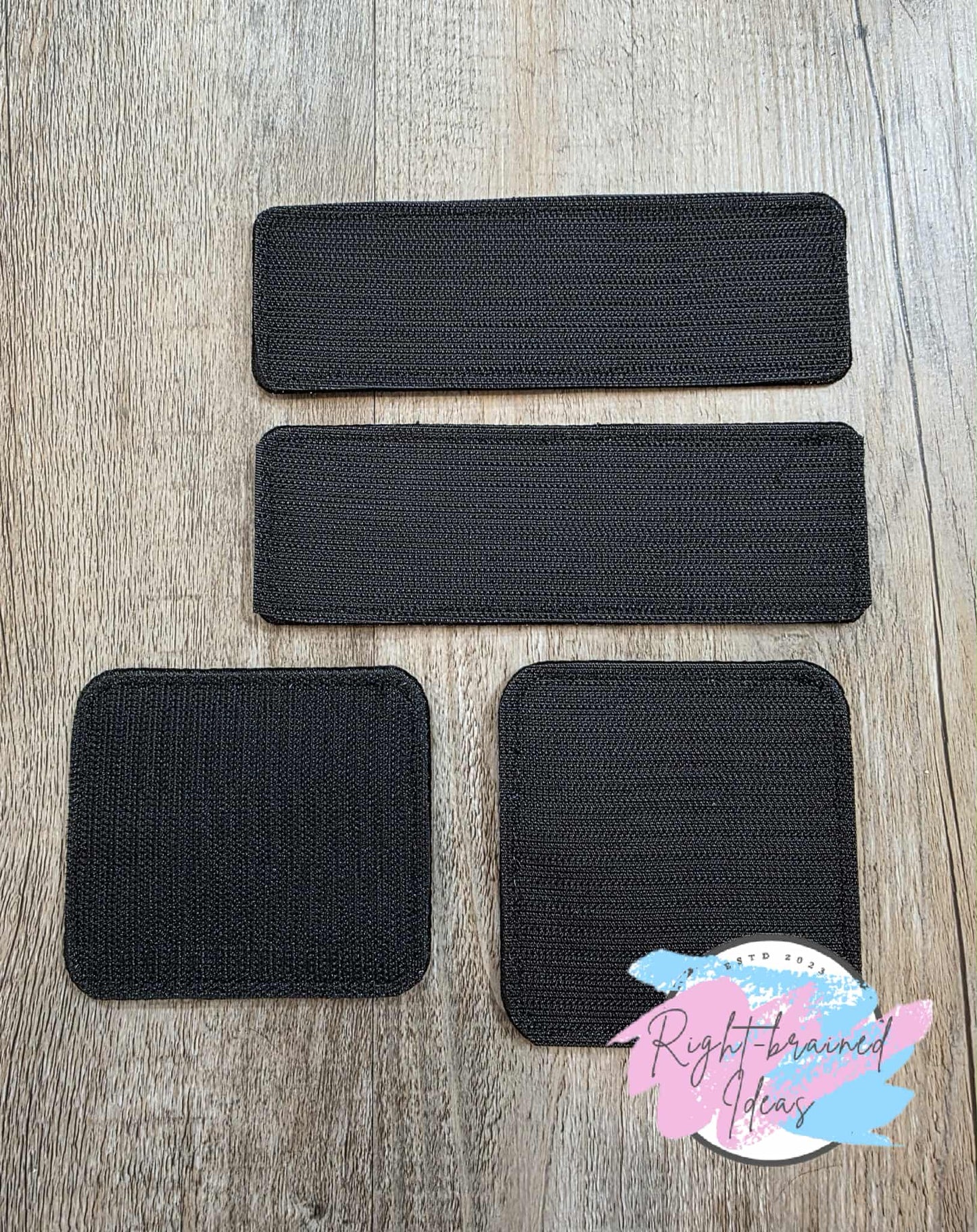 Service Dog Give Us Space Black And White On Sparkle Pink Holographic Vinyl Five-piece Patch and Patch Tab Set