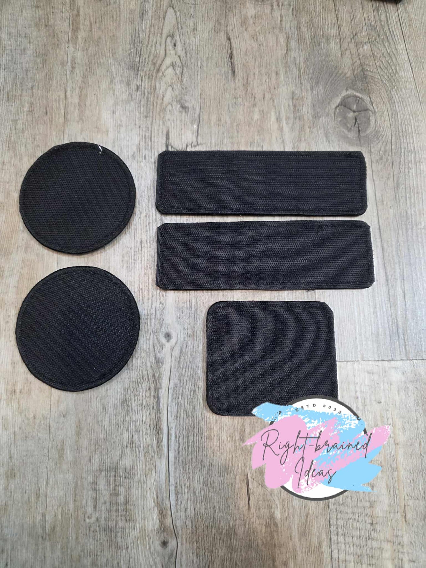 Service Dog Cardiac Alert Black And White On Sparkle Pink Holographic Vinyl Six-piece Patch And Leash Wrap