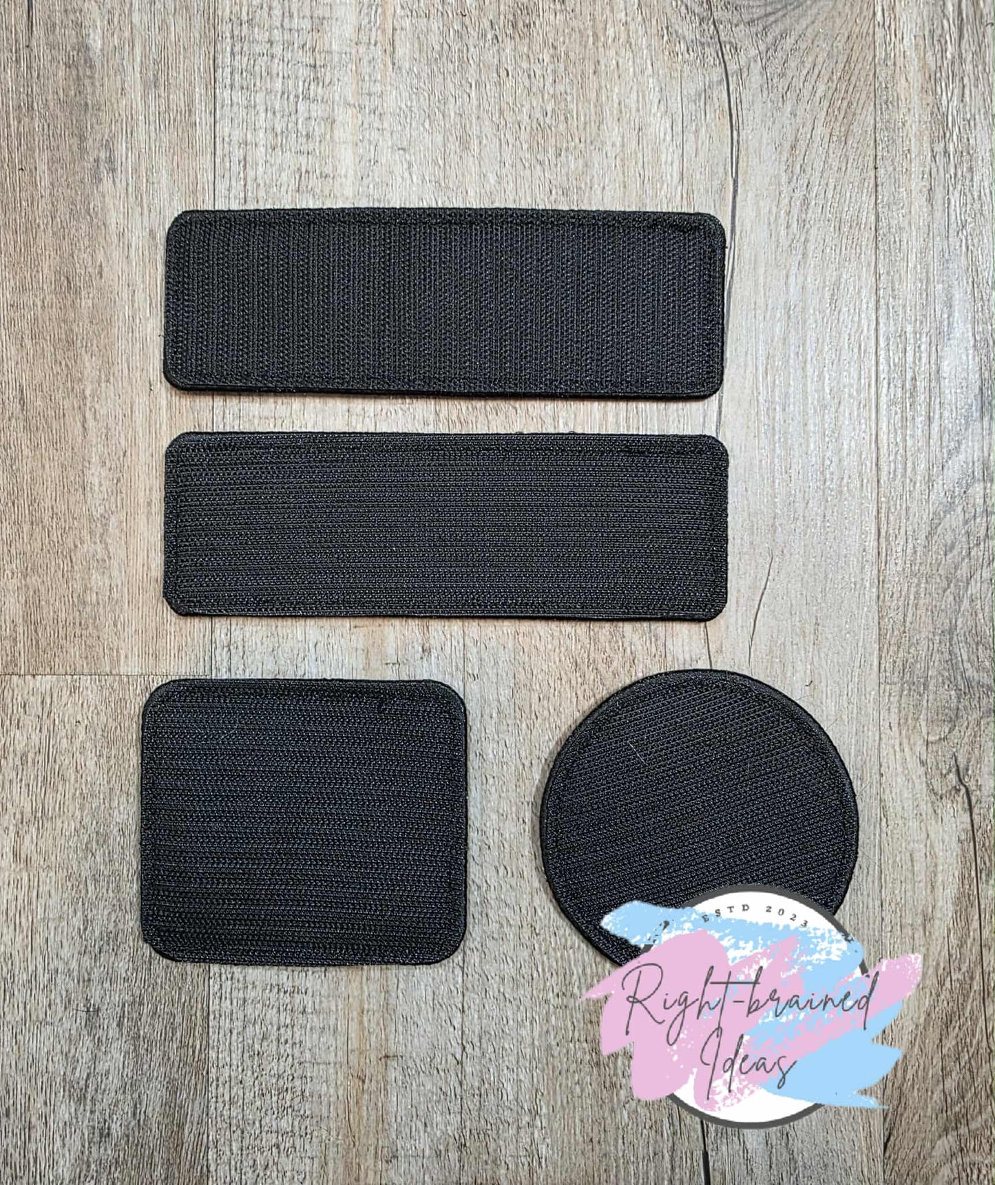 Service Dog Cardiac Alert Black And White On Sparkle Burnt Orange Vinyl Five-piece Patch and Patch Tab Set