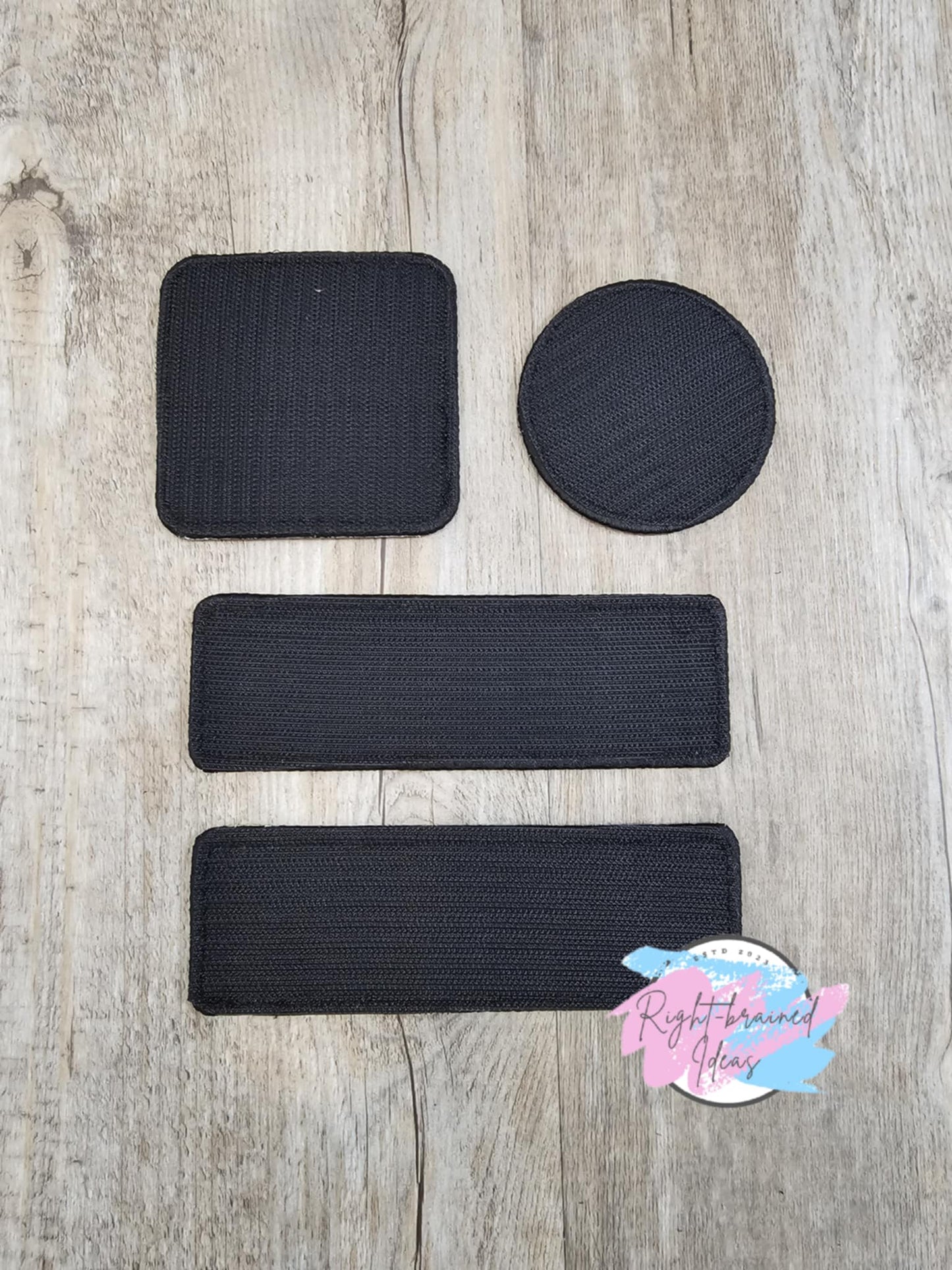 Service Dog In Training Black and White on Lime Green Canvas Four-Piece Patch Set