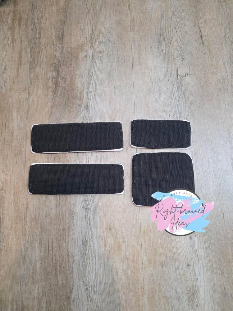 Service Dog Autism Assistance Rainbow And White On Black Twill Neurodivergent Inspired Four-piece Patch Set