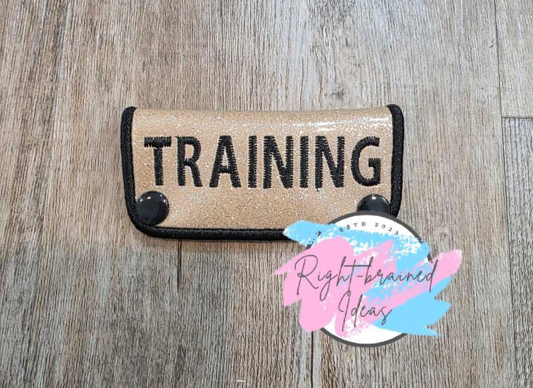 Training Black On Sparkle Tan Vinyl Mini Leash Wrap