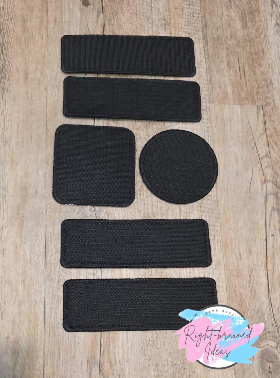 Grow-With-Them Service Dog Black And White On Fuchsia Ottertex Canvas Six-piece Patch Set