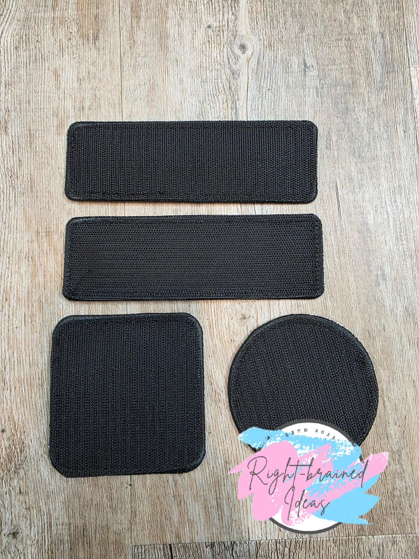 Service Dog Cardiac Alert Black And White On Sparkle Purple Holographic Vinyl Four-piece Patch Set