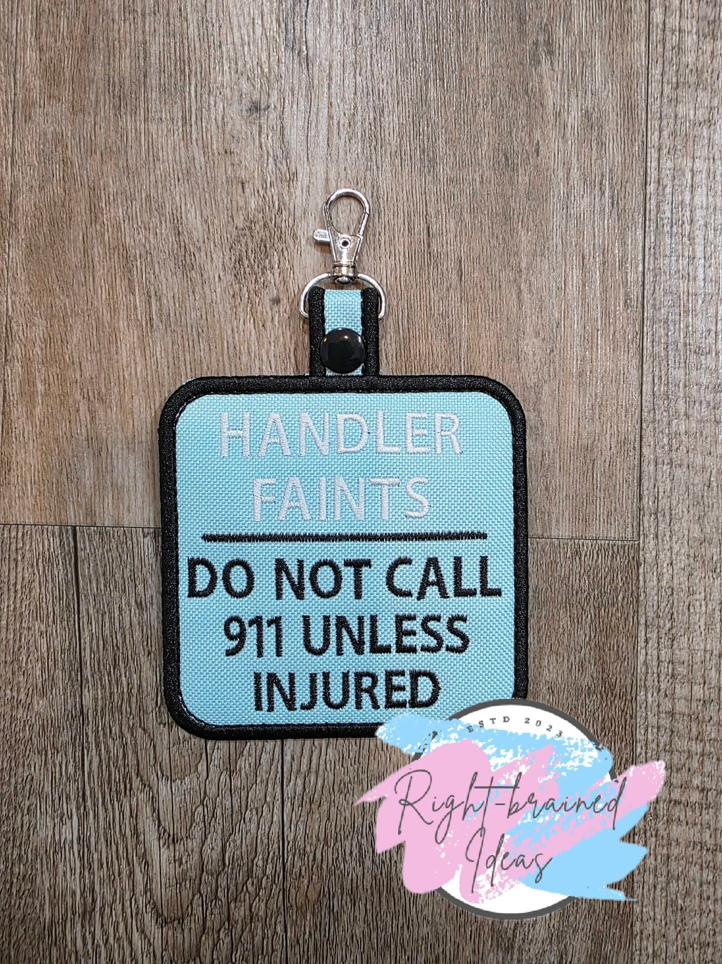 Handler Faints White And Black On Light Blue Ottertex Canvas Vinyl Patch Tab