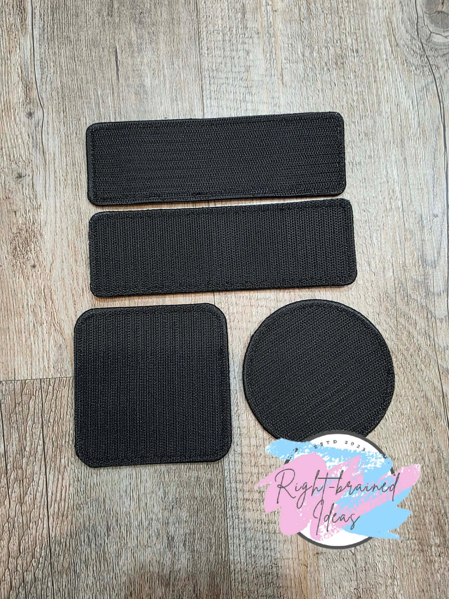 Service Dog Do Not Pet Teal And Black On Sparkle Silver Holographic Vinyl Four-piece Patch Set