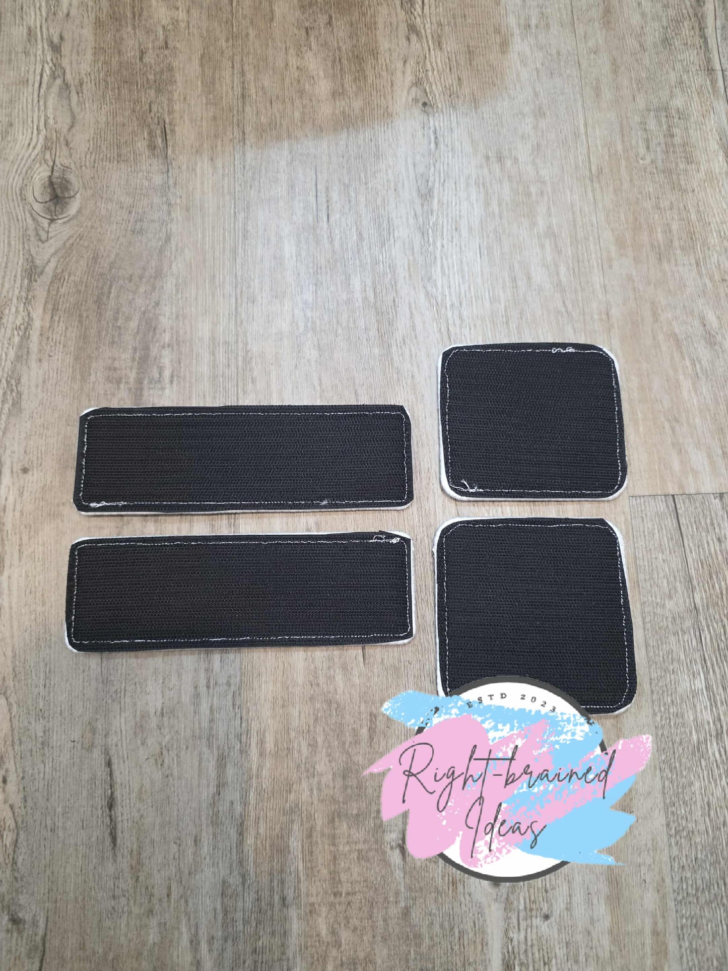 Christmas Tree Colors Inspired Service Dog Red And White On Sparkle Forest Green Vinyl Five-piece Patch and Leash Wrap Set