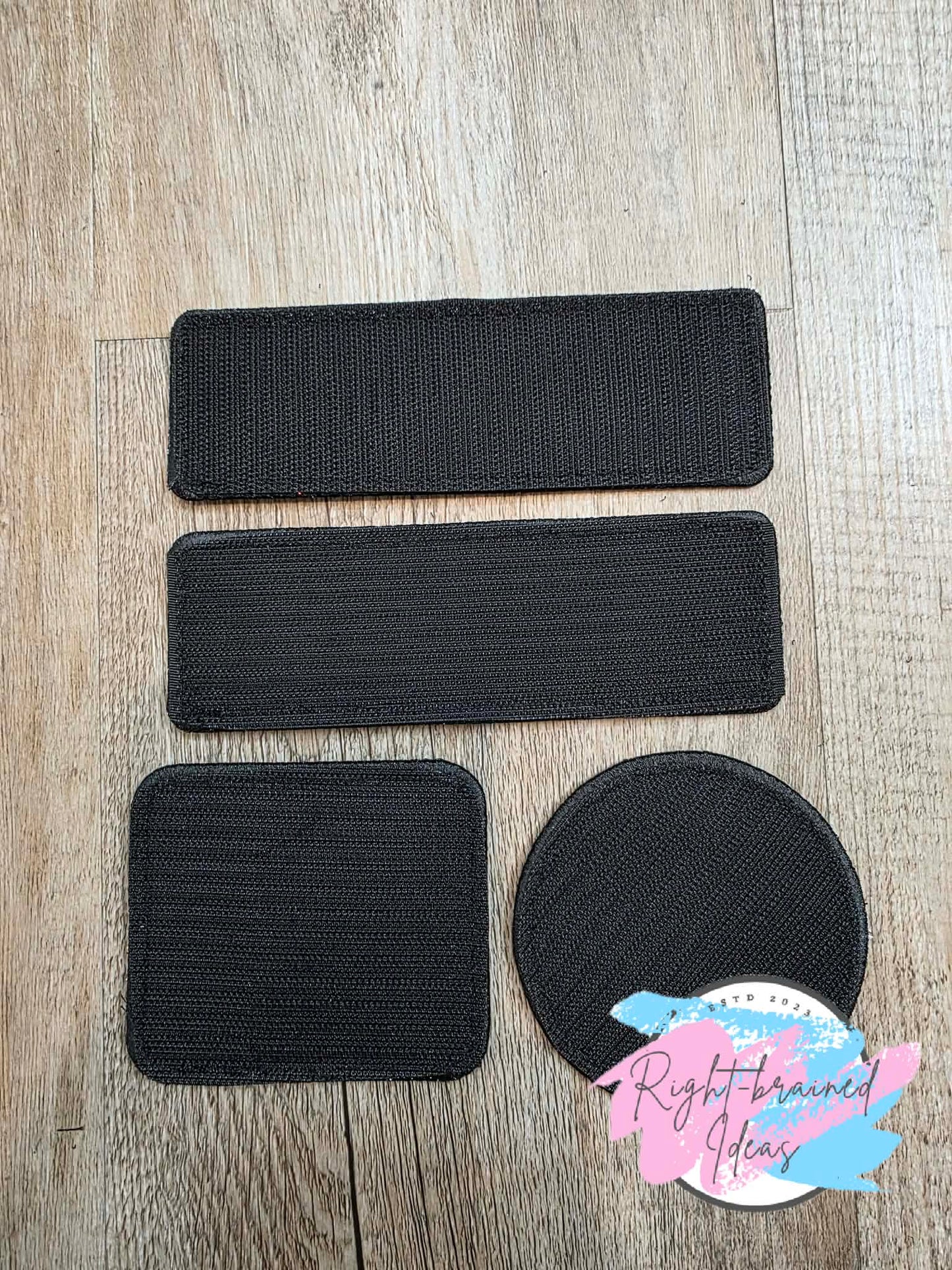 Service Dog Do Not Pet Black And White On Sparkle Pink Holographic Vinyl Five-piece Patch And Double-sided Leash Wrap Set