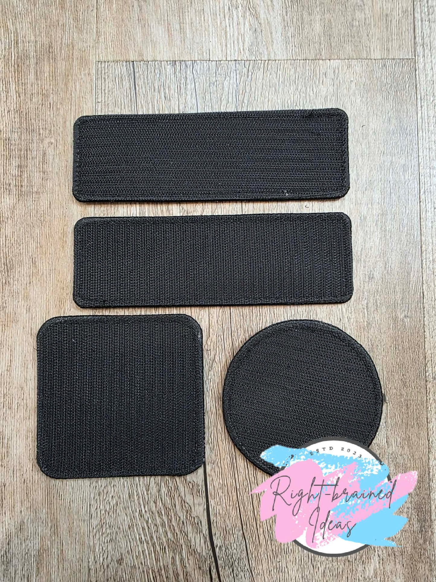 In Training Do Not Distract Black And White On Sparkle Pink Holographic Vinyl Five-piece Patch and Leash Wrap Set