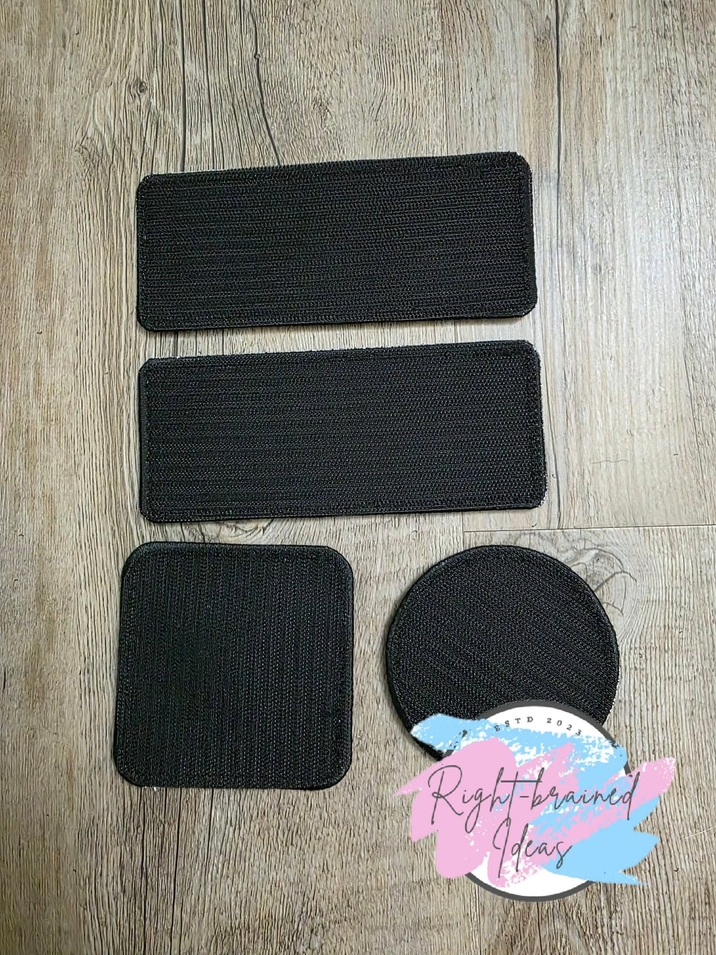 Creepy Crawley Inspired Service Dog In Training Glow-In-The-Dark White And Black On Sparkle Neon Orange Holographic Vinyl Five-piece Oversized Patch And Leash Wrap Set