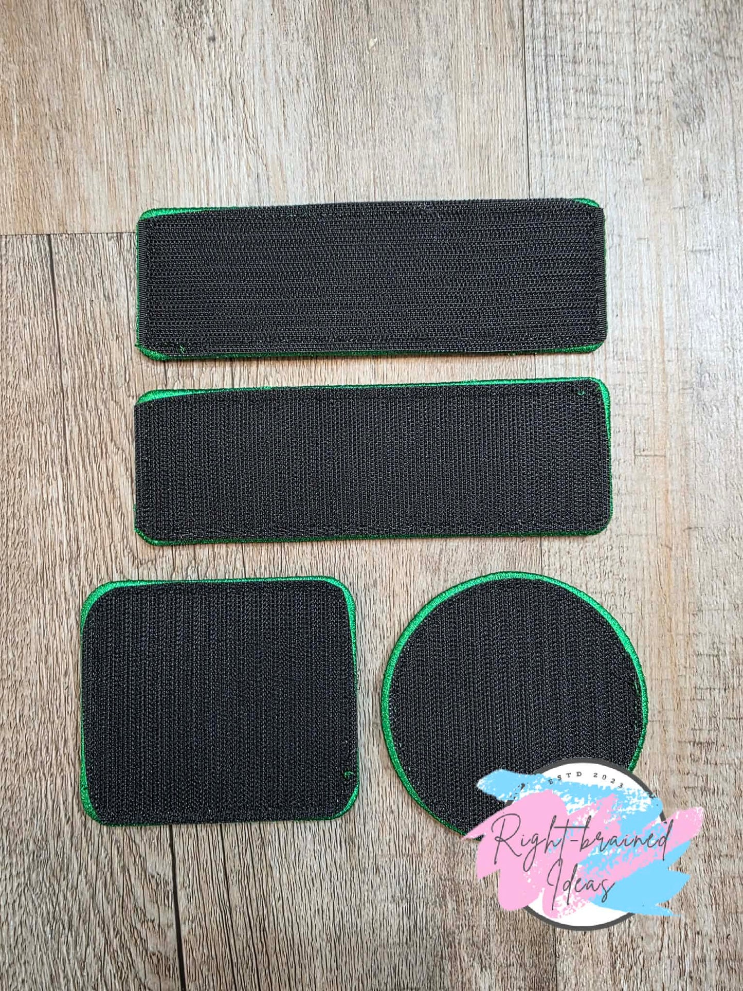 Service Dog Ignore Me Satin Green And White On Red Metallic Vinyl Four-piece Patch Set