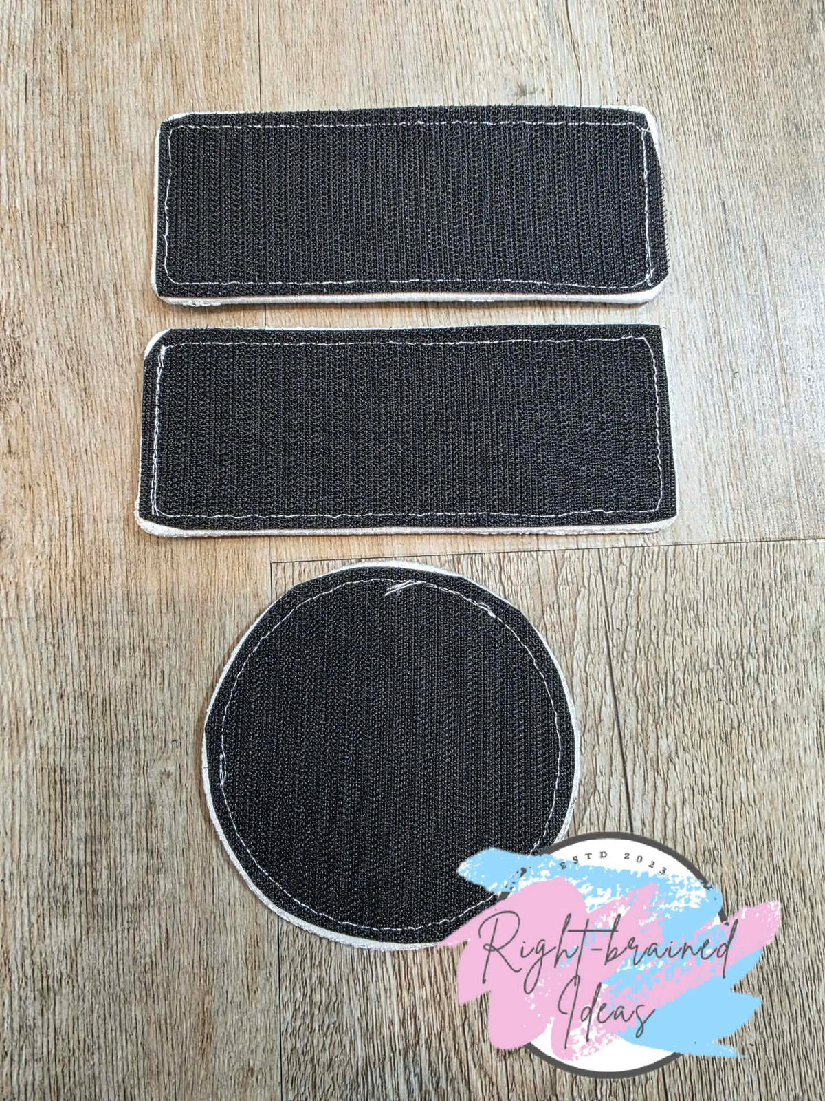 Peppermint Inspired Fun Size In Training Red And Green On Sparkle White Vinyl Three-piece Patch Set