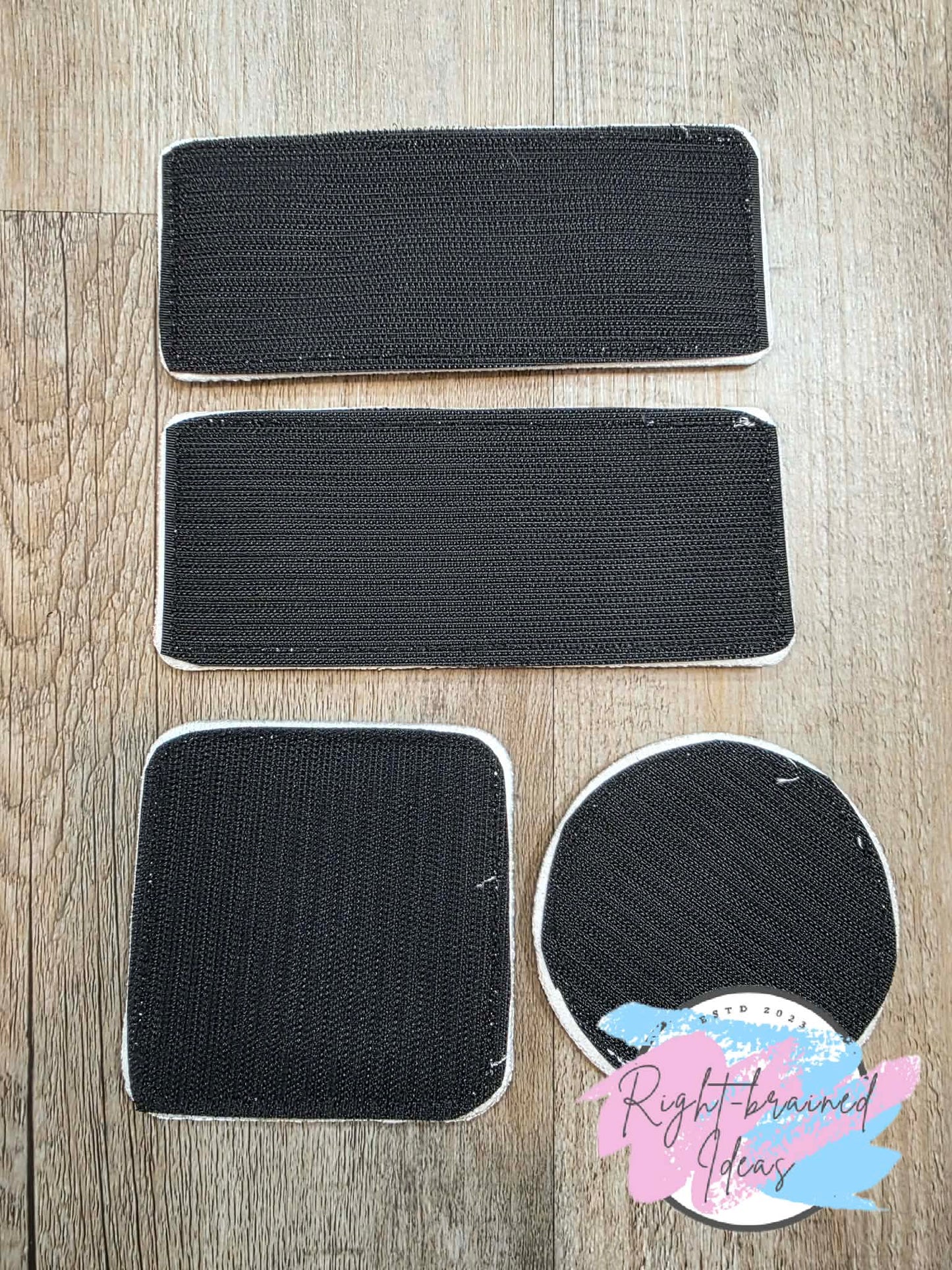 Oversize Shamrock Inspired Service Dog Task Trained Not Luck Flat Matt Mint Green, Flat Matt Forest Green, Flat Matt Orange And White On Sparkle White Vinyl Four-piece Patch Set With Oversized Patches