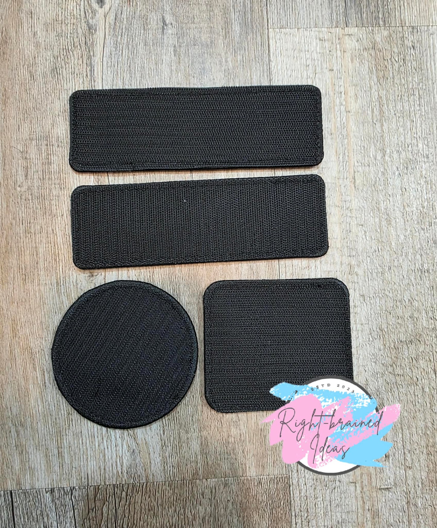 Service Dog In Training Teal And Black On Sparkle Silver Holographic Vinyl Five-piece Patch And Mini Leash Wrap Set