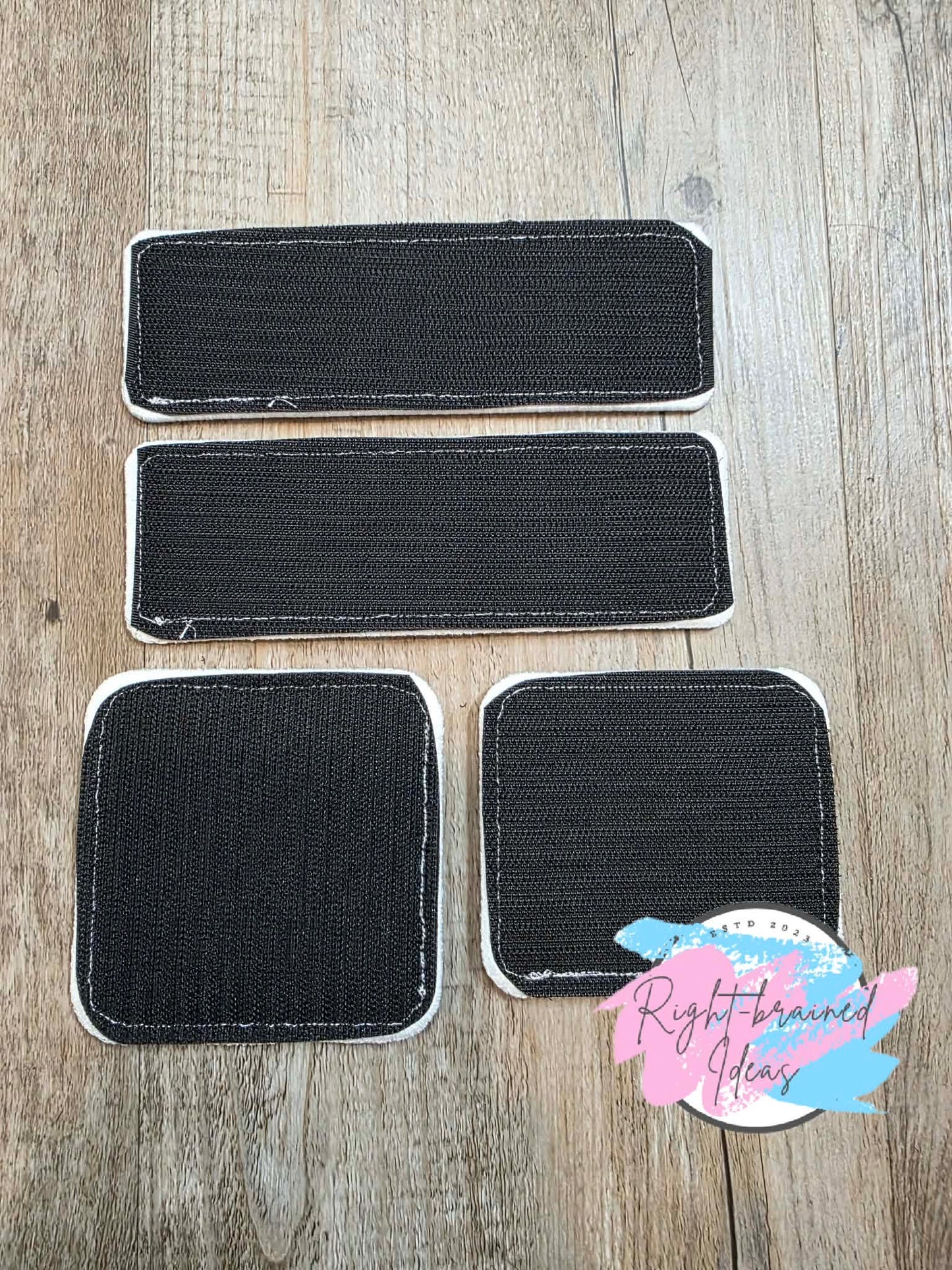 Frosted And Sweet Conversation Heart Inspired Service Dog Sweet But Working Multi-colored On Sparkle White Vinyl Four-piece Patch Set