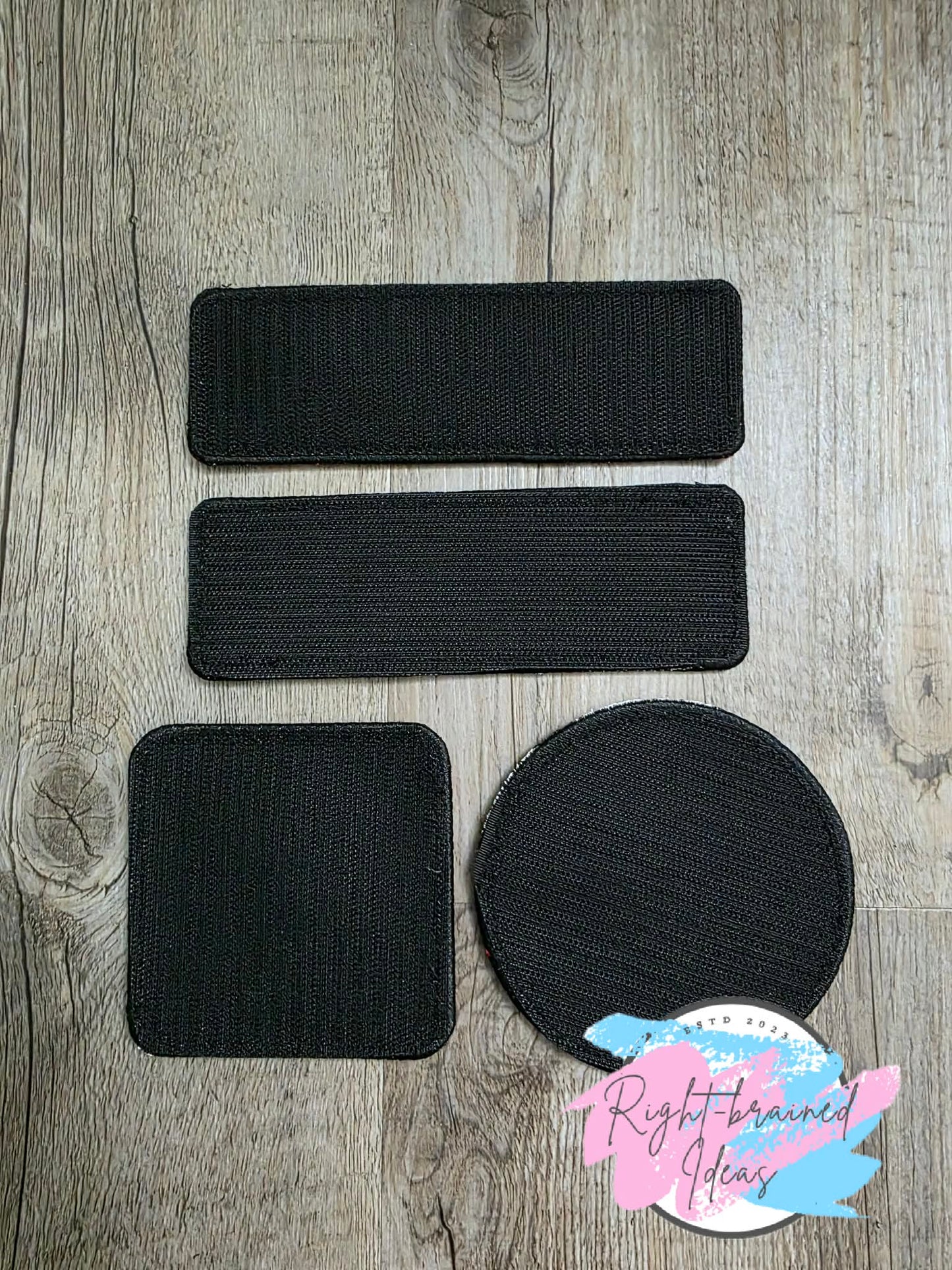 Spooky Season Inspired Working Dog Black And Glow-In-The-Dark White On Sparkle Neon Orange Holographic Vinyl Four-piece Patch Set