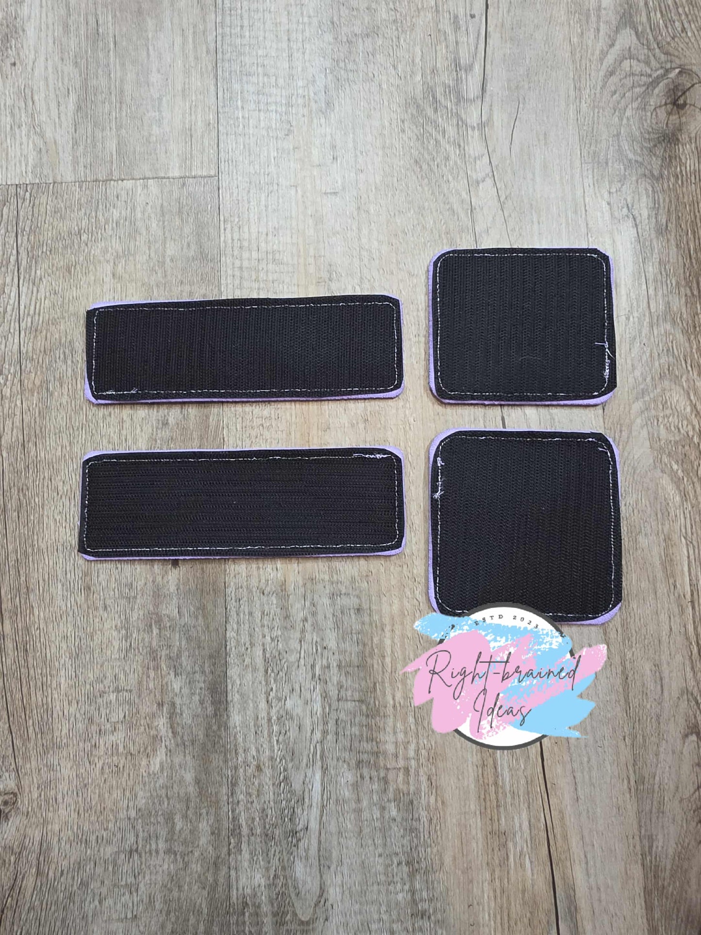 Frosted Service Dog In Training Flat Matt Lavender/Baby Blue On Sparkle White Vinyl Five-piece Patch and Leash Wrap Set