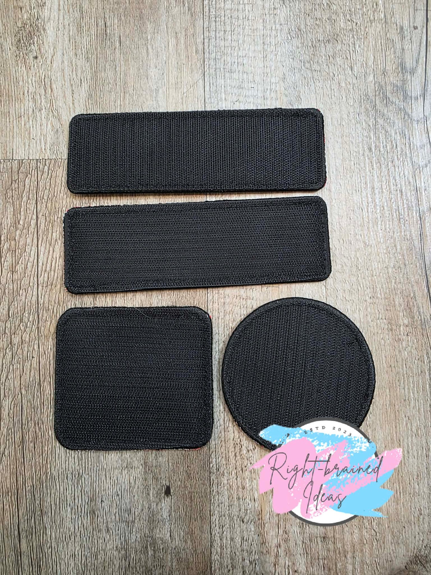 Service Dog Medical Alert Black And White On Sparkle Red Vinyl Four-piece Patch Set