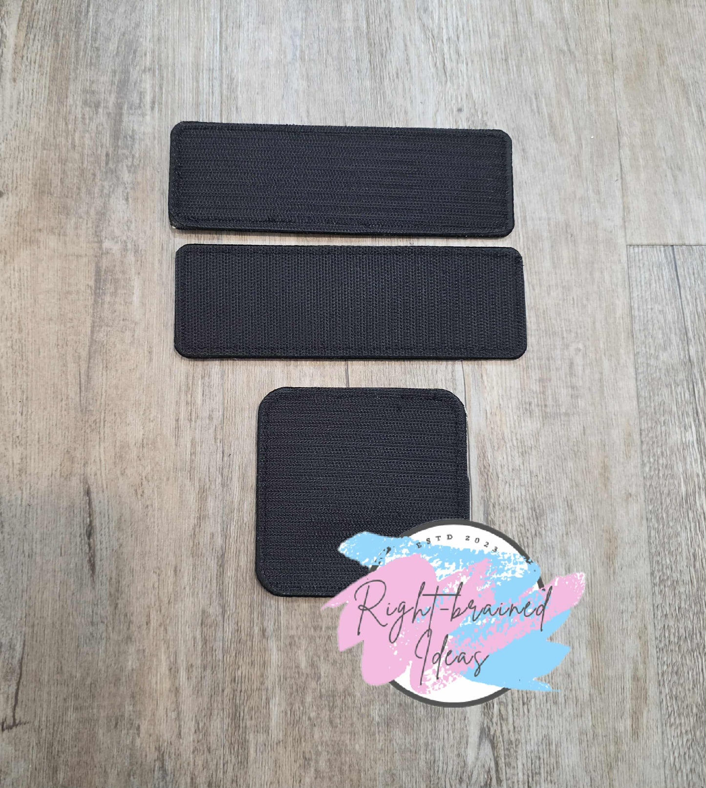 Service Dog In Training Black And White on Metallic Red Vinyl Three-piece Patch Set