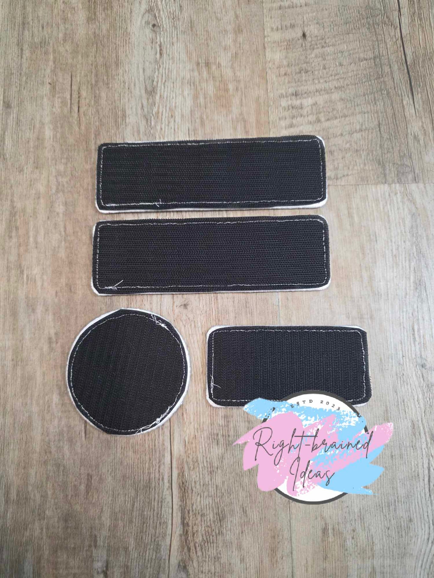 Autism Assistance Service Dog Rainbow And White On Black Light-Weight High Performance Twill Five-piece Patch and Patch Tab Set