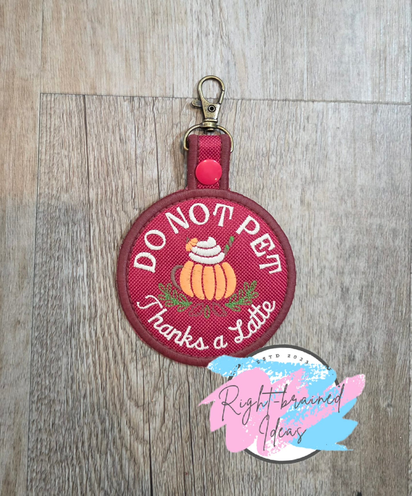 Autumn Inspired Do Not Pet Matt Fall Palette Of Colors On Maroon Ottertex Canvas Patch Tab
