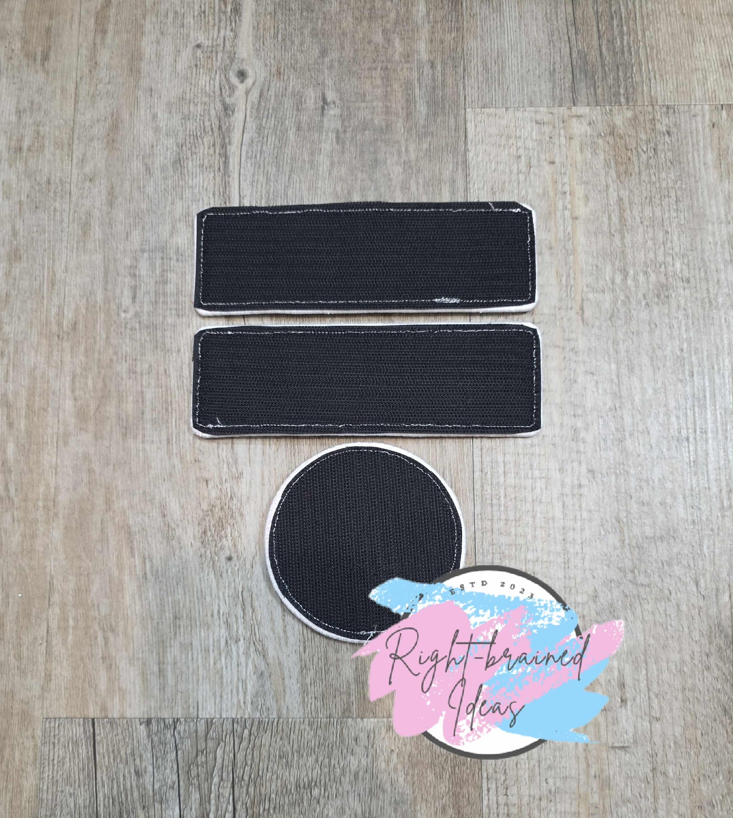 Frost Inspired Service Dog Flat Matt Periwinkle/Sky Blue On Sparkle White Vinyl Three-piece Patch Set