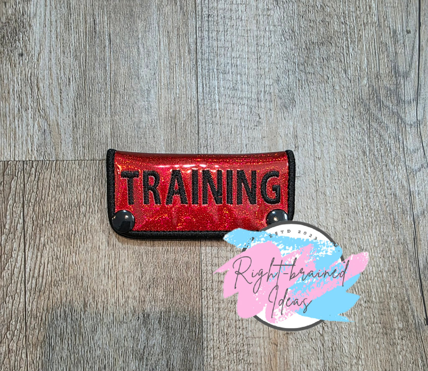 Training Black On Sparkle Red Vinyl Mini Leash Wrap