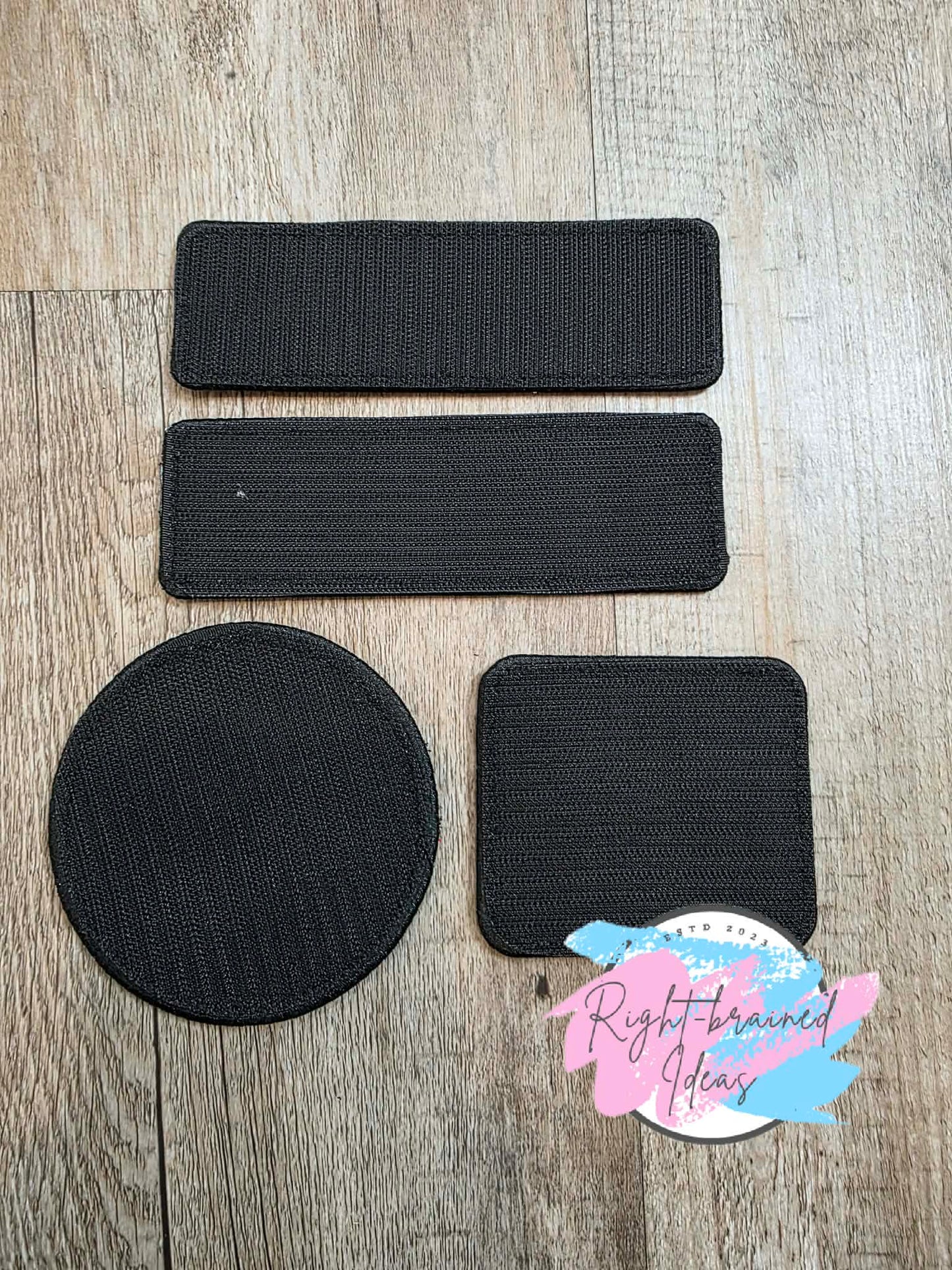 Service Dog Medical Alert White And Black On Sparkle Pink Holographic Vinyl Four-piece Patch Set