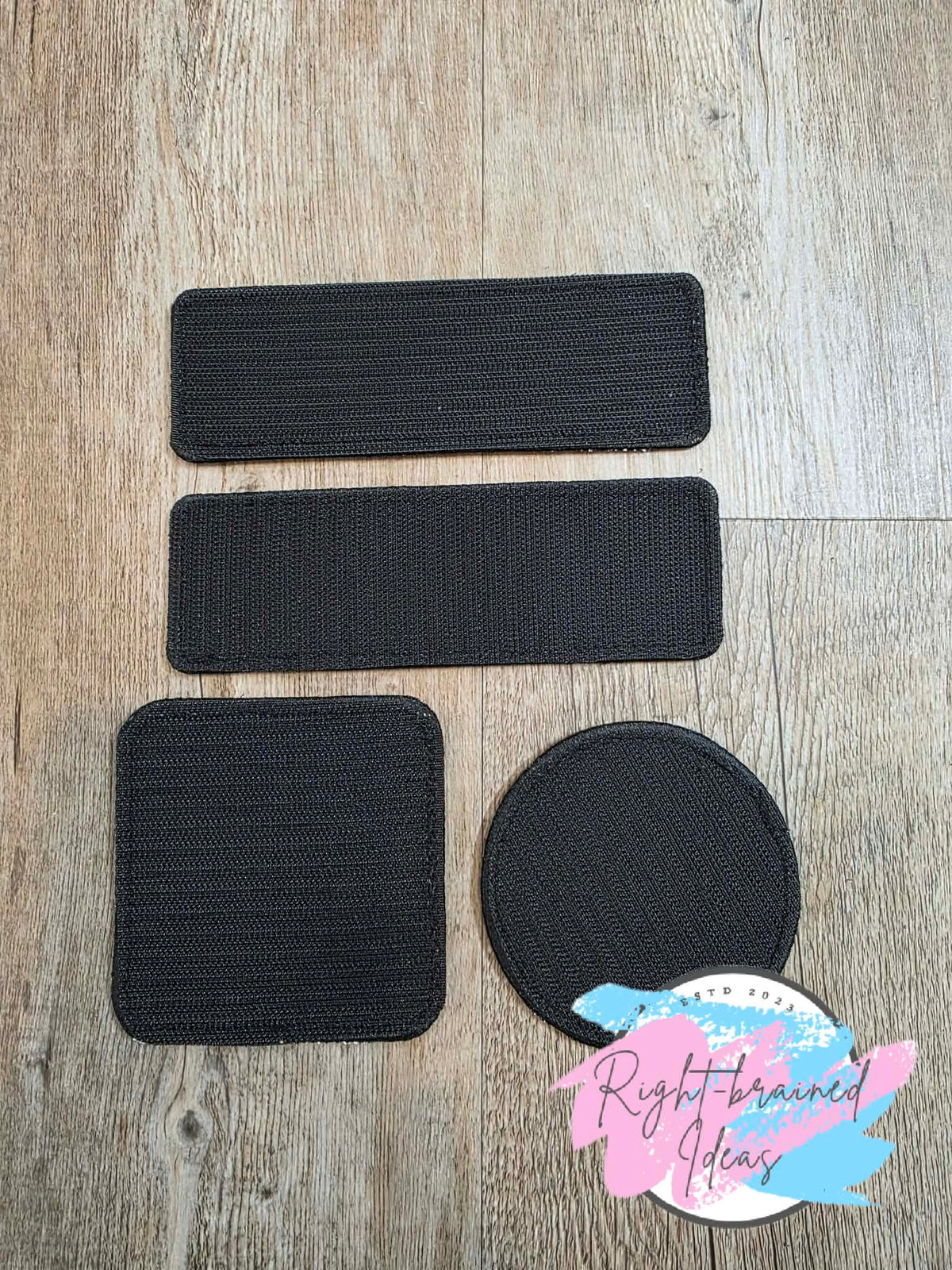 Service Dog Do Not Pet Black And White On Sparkle Orange Holographic Vinyl Four-piece Patch Set