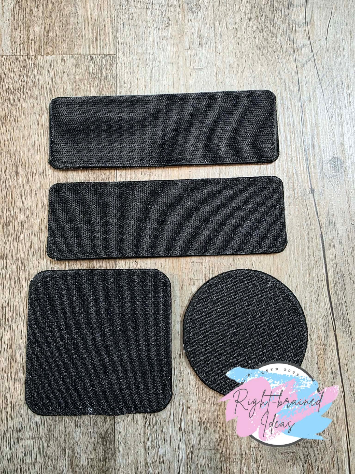 Service Dog In Training Black And White On Sparkle Pink Holographic Vinyl Four-piece Patch Set