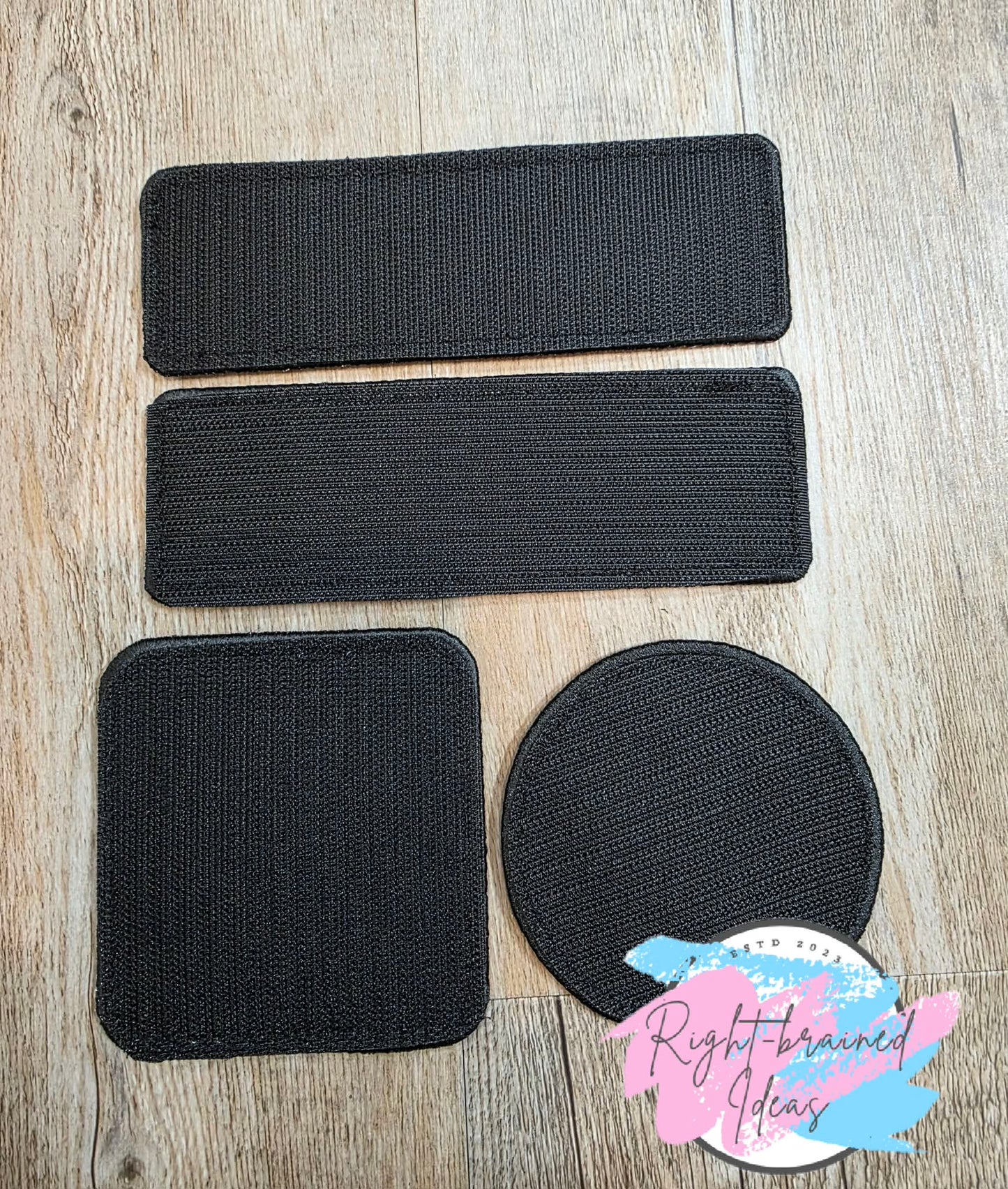 Service Dog Cardiac Alert Black And White On Sparkle Purple Holographic Vinyl Four-piece Patch Set