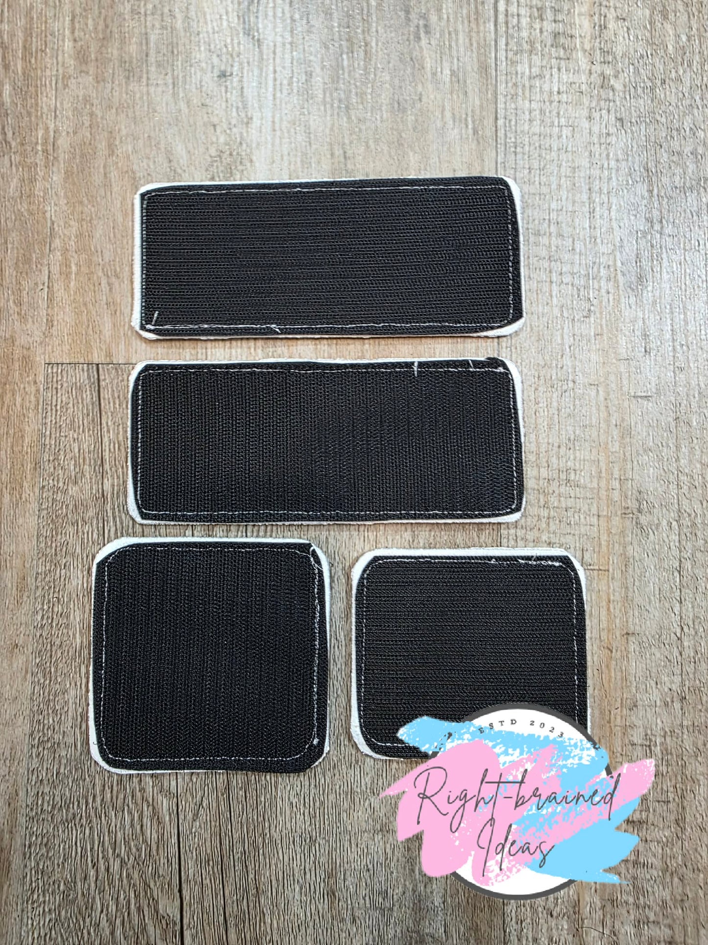 Oversize Shamrock Inspired Service Dog Task Trained Not Luck Flat Matt Mint Green, Flat Matt Forest Green, Flat Matt Orange And White On Sparkle White Vinyl Four-piece Patch Set With Oversized Patches