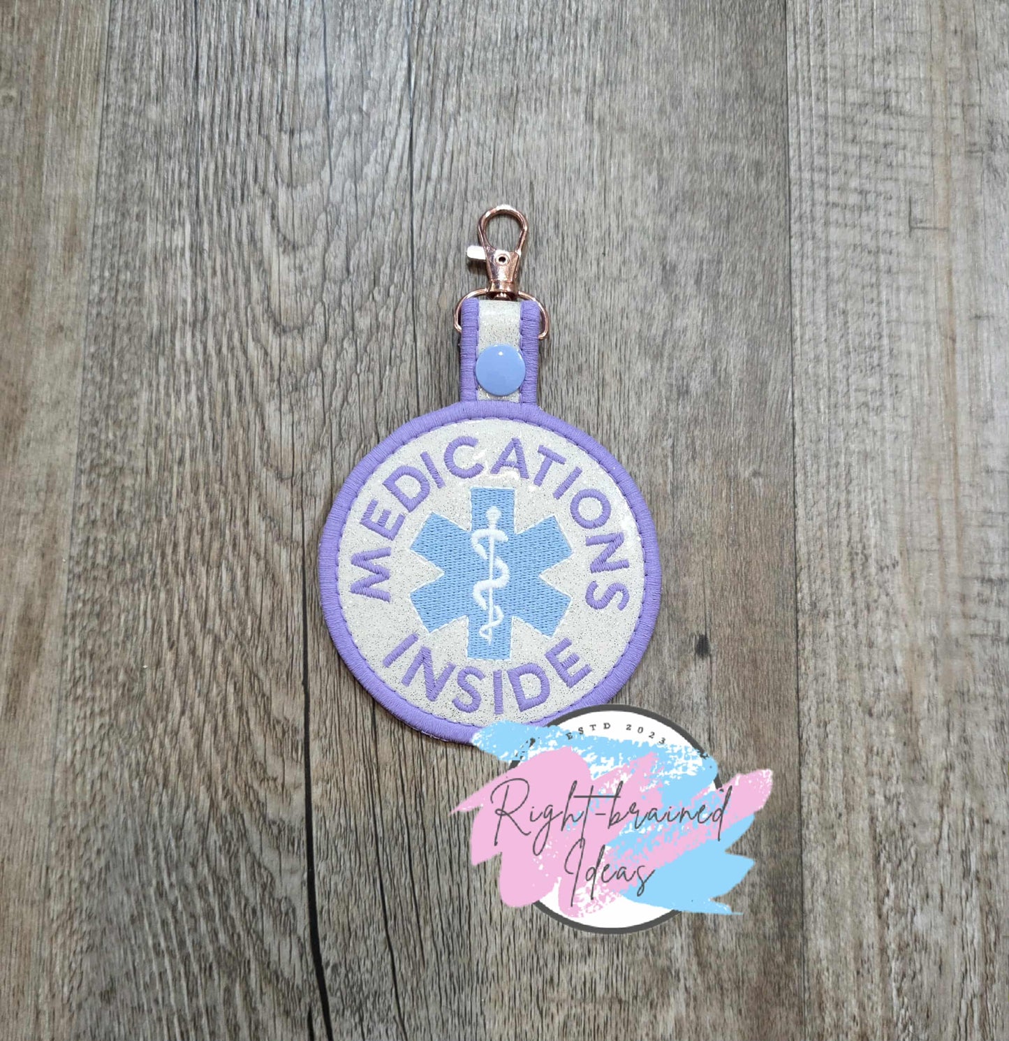 Frosted Flat Matt Lavender/Baby Blue On Sparkle White Vinyl Patch Tab