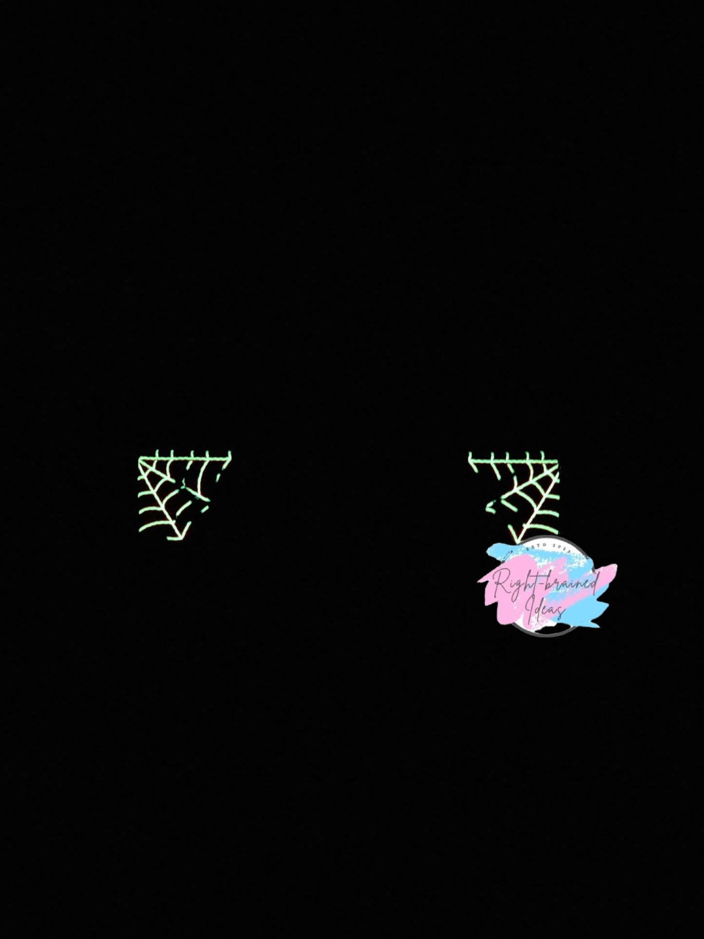 Creepy Crawly Inspired Service Dog Glow-In-The-Dark White And Black On Sparkle Purple Holographic Vinyl Leash Wrap
