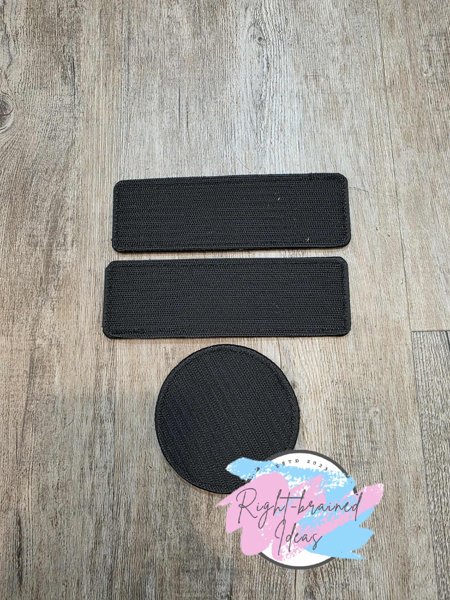 Service Dog Medical Alert Black And White on Metallic Red Vinyl Three-piece Patch Set