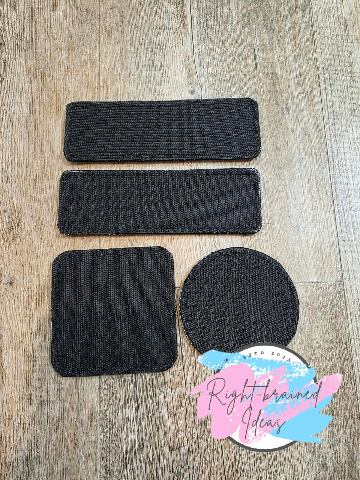 Service Dog Do Not Pet Black And White On Sparkle Yellow Vinyl Four-piece Patch Set