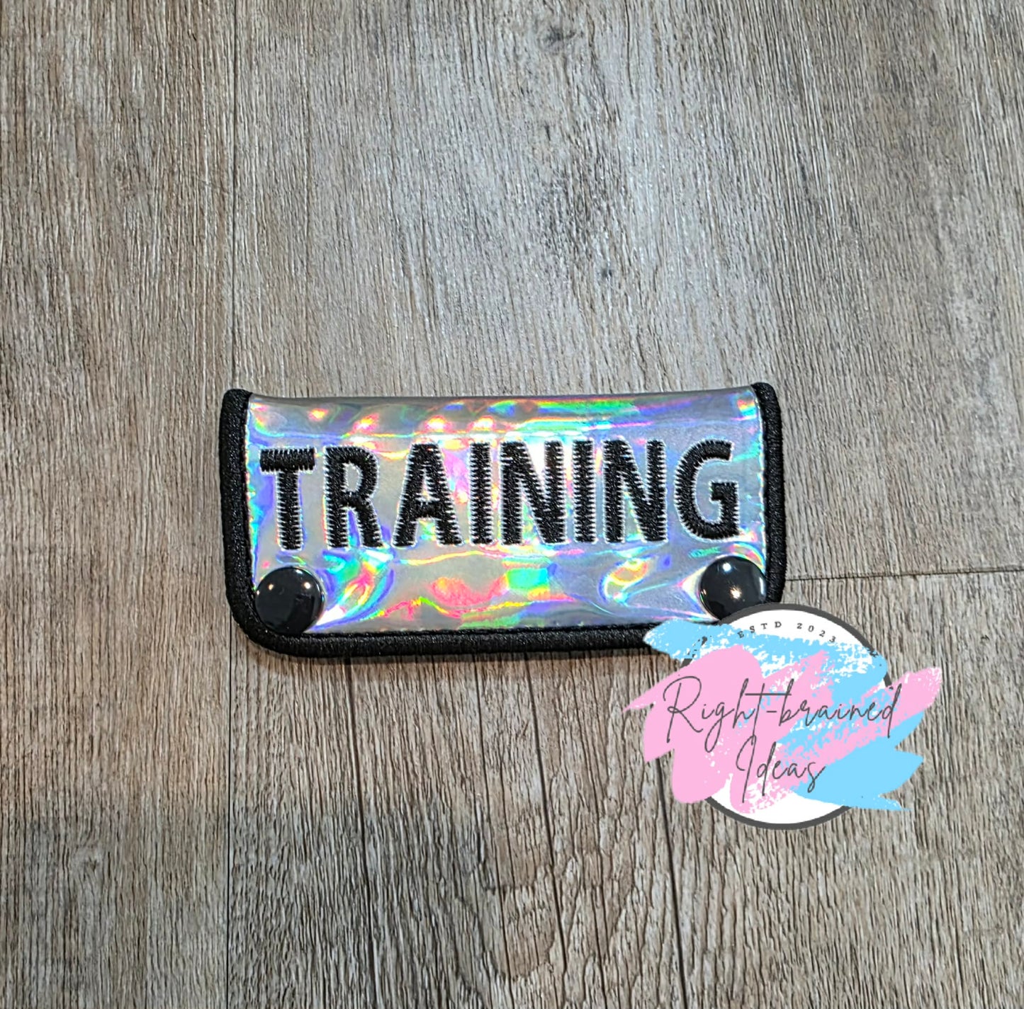 Training Black On Silver Holographic Vinyl Mini Leash Wrap