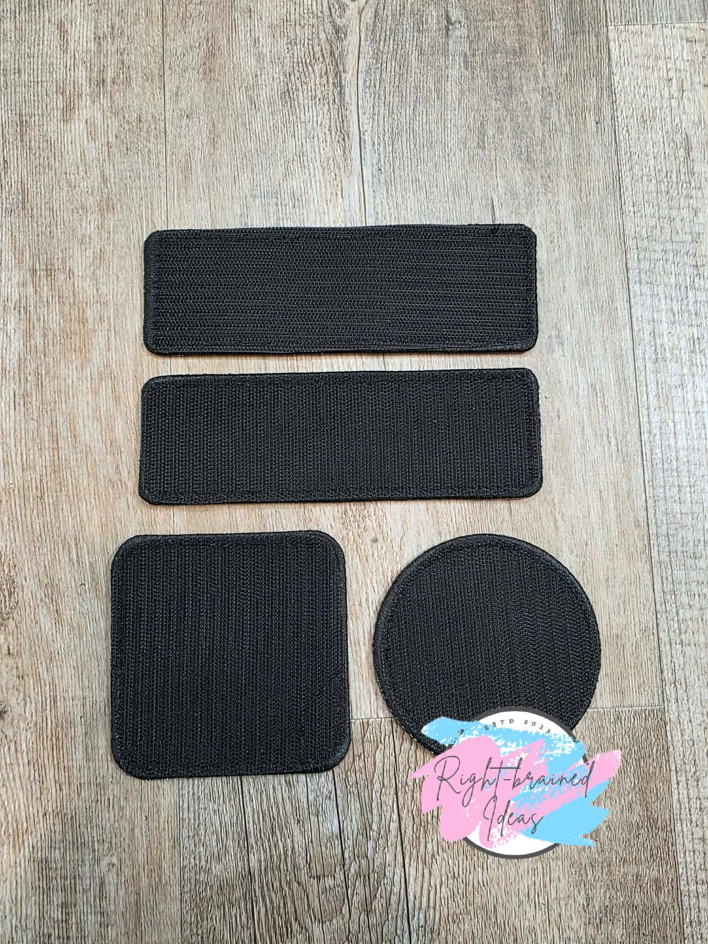 Service Dog Cardiac Alert Black And White On Sparkle Pink Holographic Vinyl Four-piece Patch Set