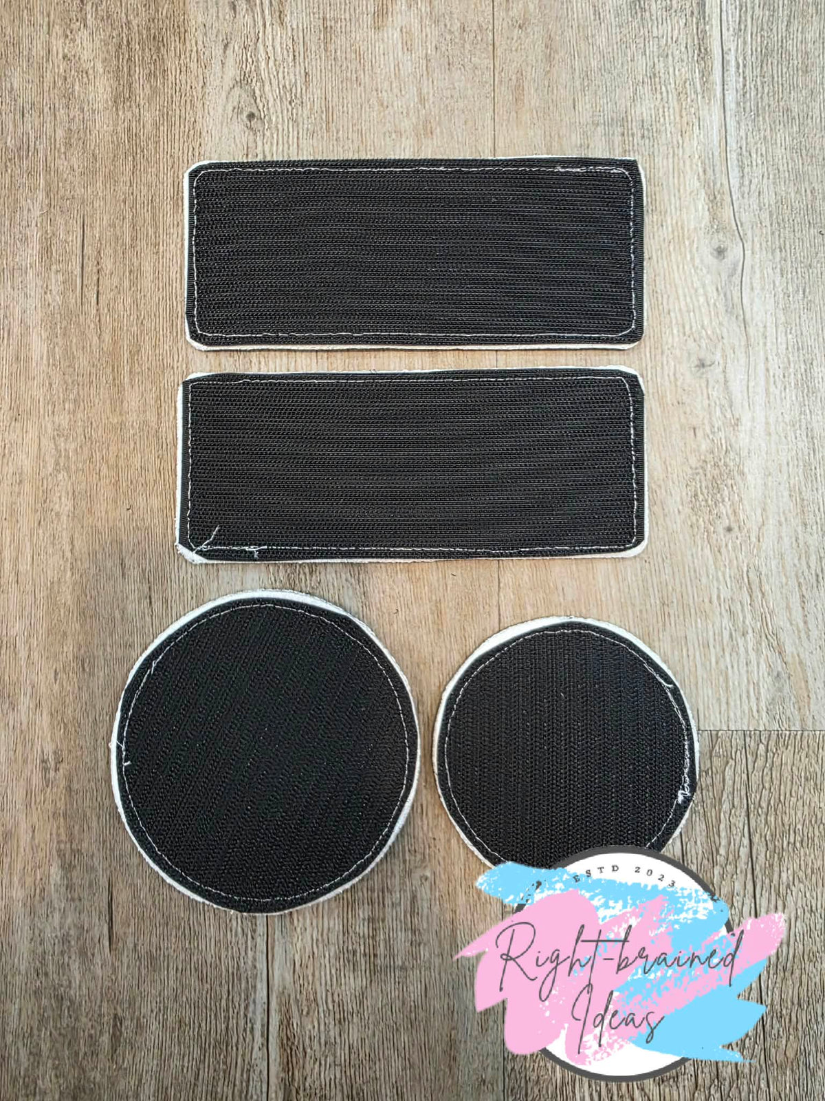 Peppermint Inspired Oversize Working Dog Red And Green On Sparkle White Vinyl Four-piece Patch Set