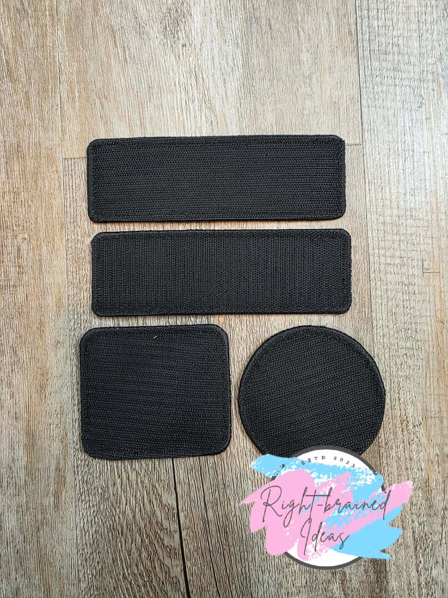 Service Dog Do Not Pet Black And White On Sparkle Red Vinyl Five-piece Patch And Double-sided Leash Wrap Set