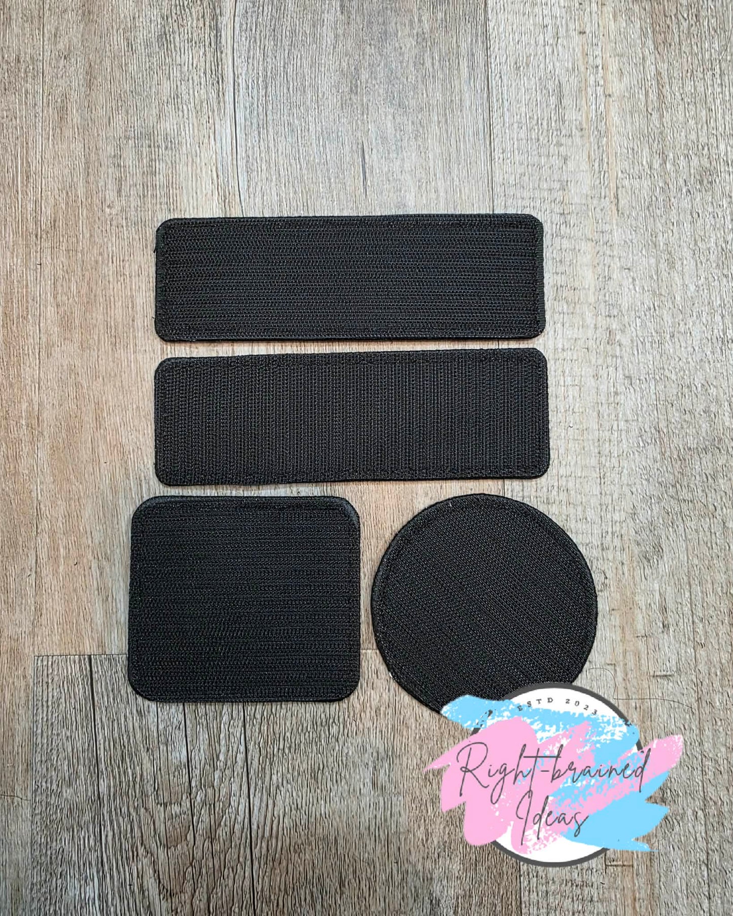 Service Dog In Training White And Black On Sparkle Purple Holographic Vinyl Five-piece Patch And Mini Leash Wrap Set