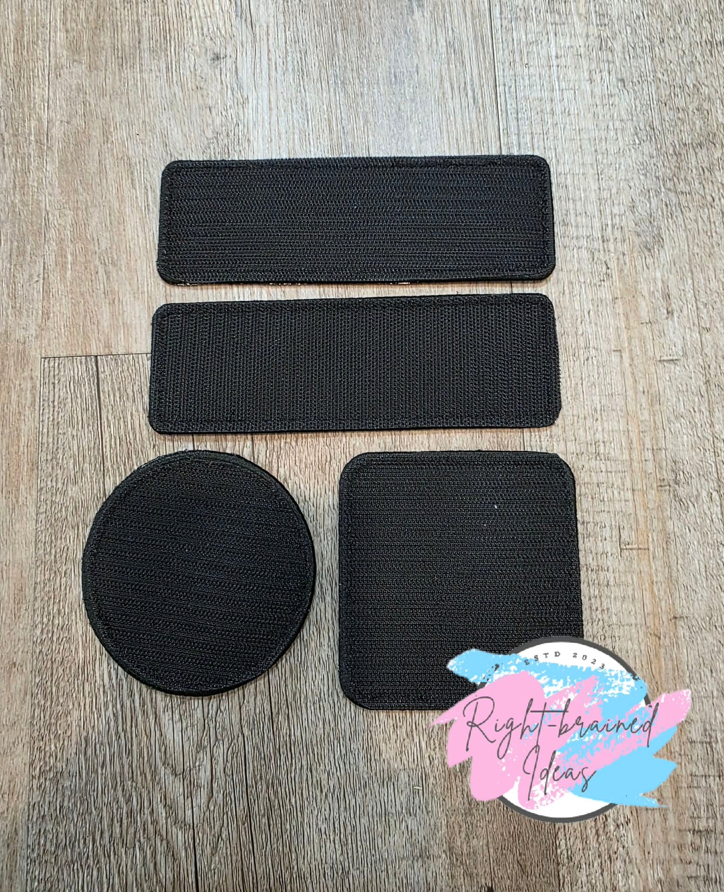 Working Dog Do Not Distract Black And White On Sparkle Pink Holographic Vinyl Four-piece Patch Set