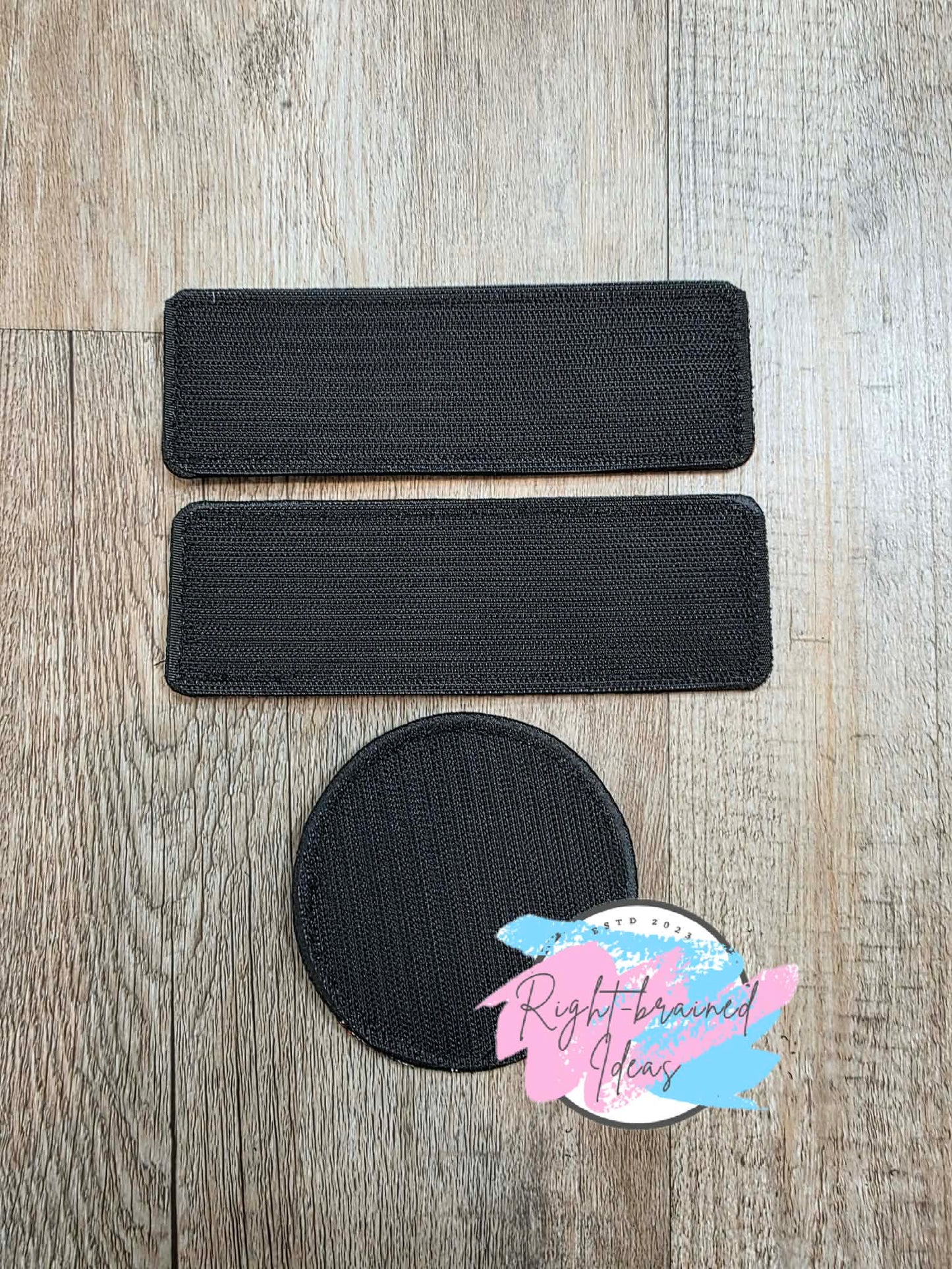 Service Dog Cardiac Alert Black And Light Pink On Sparkle Red Vinyl Three-piece Patch Set