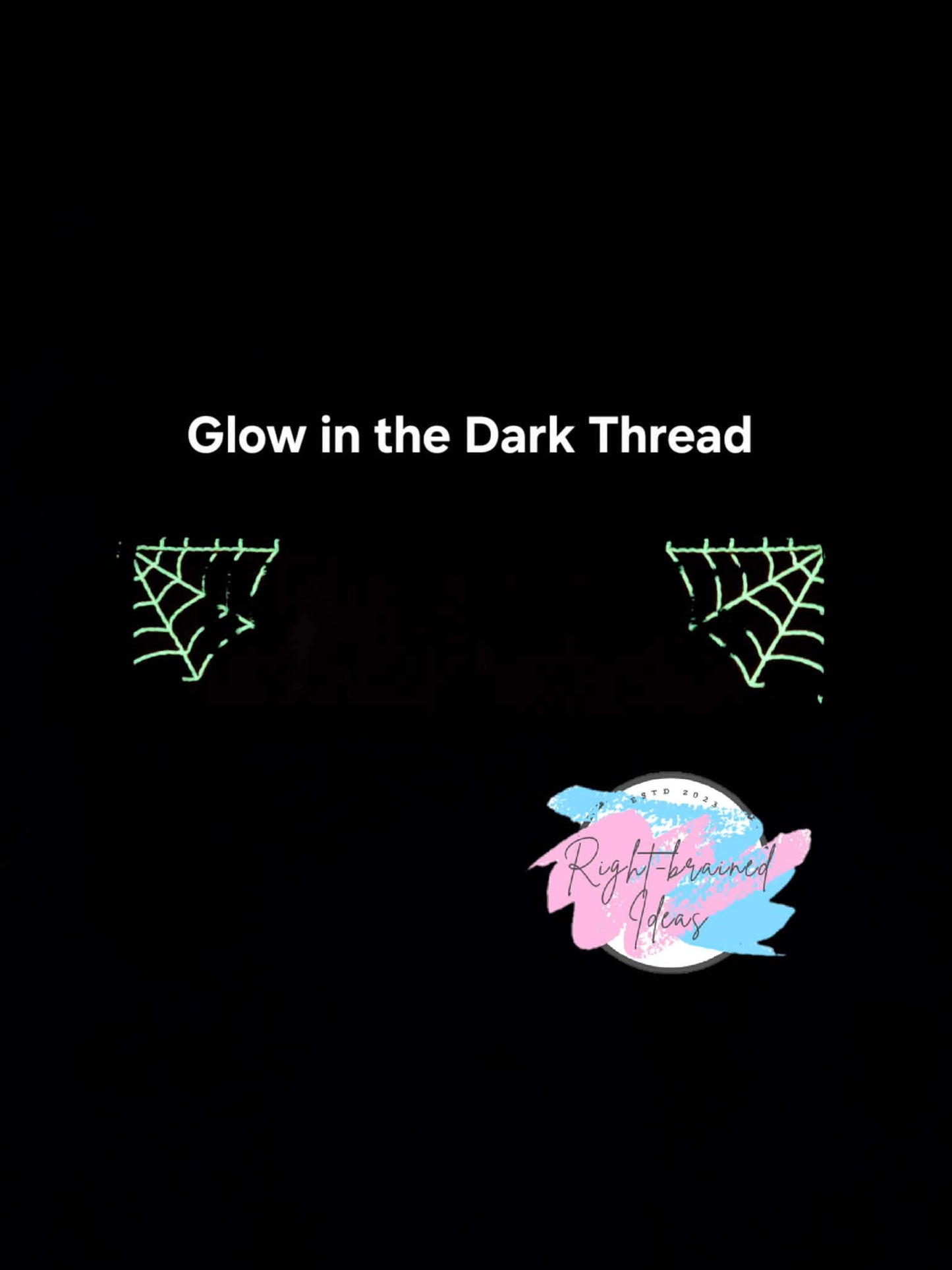 Creepy Crawly Inspired Glow-In-The-Dark White And Black On Sparkle Neon Orange Holographic Vinyl Leash Wrap