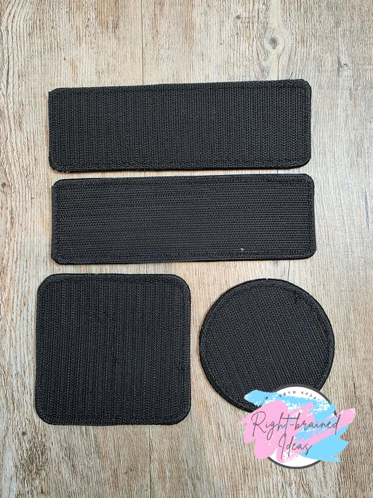 Service Dog In Training Black And White On Sparkle Purple Holographic Vinyl Four-piece Patch Set