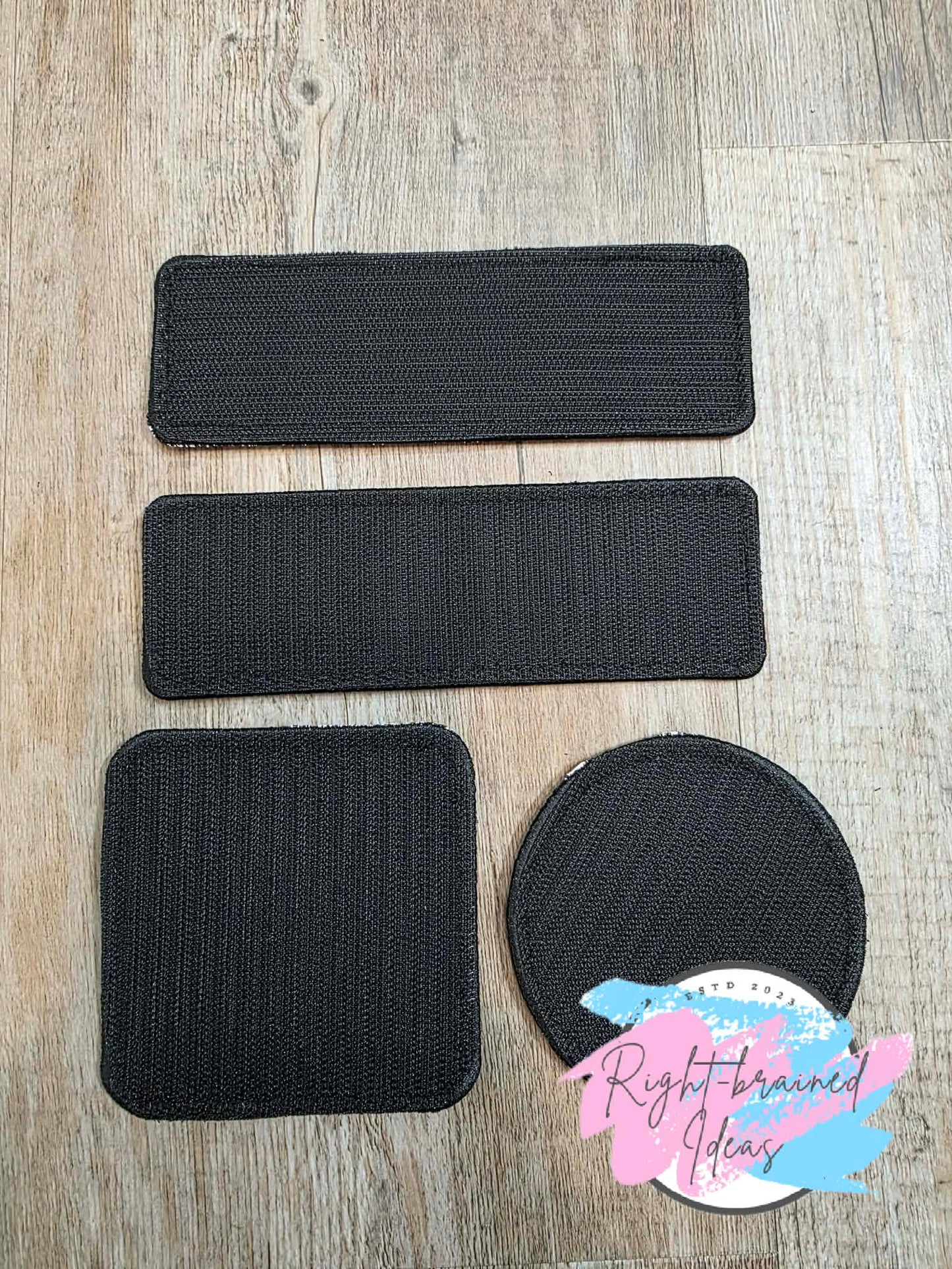 Service Dog Medical Alert Black And White On Sparkle Purple Holographic Vinyl Four-piece Patch Set