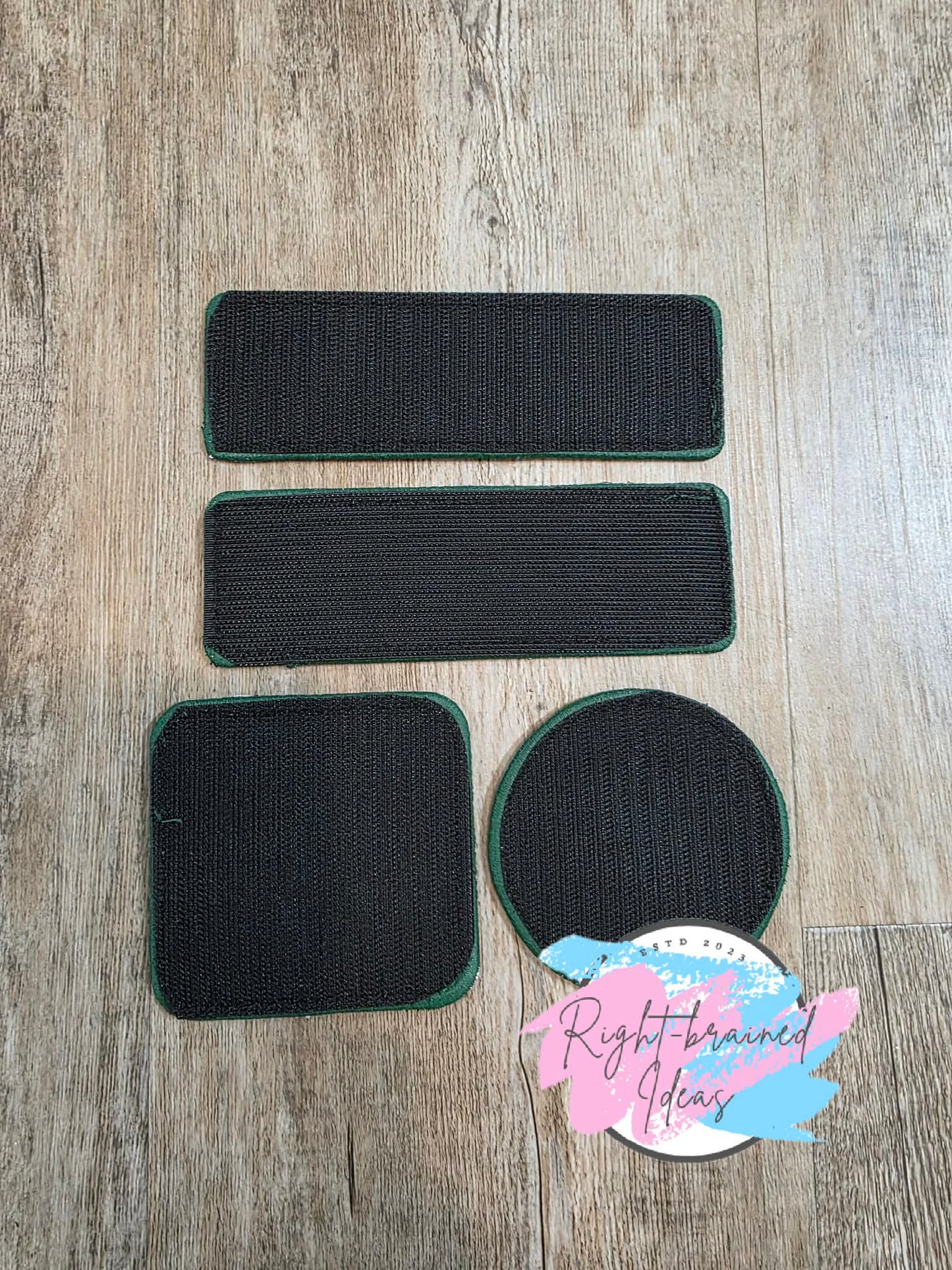Outdoors Inspired Service Dog In Training Forest Green, Dark Green and White On Forest Green Ottertex Canvas Four-piece Patch Set