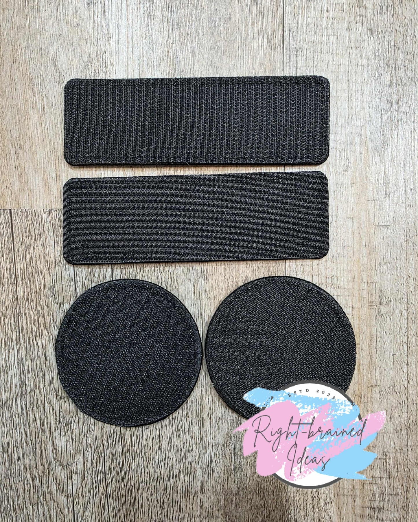 Service Dog, Cardiac Alert Black And White On Sparkle Sky Blue Vinyl Four-piece Patch Set