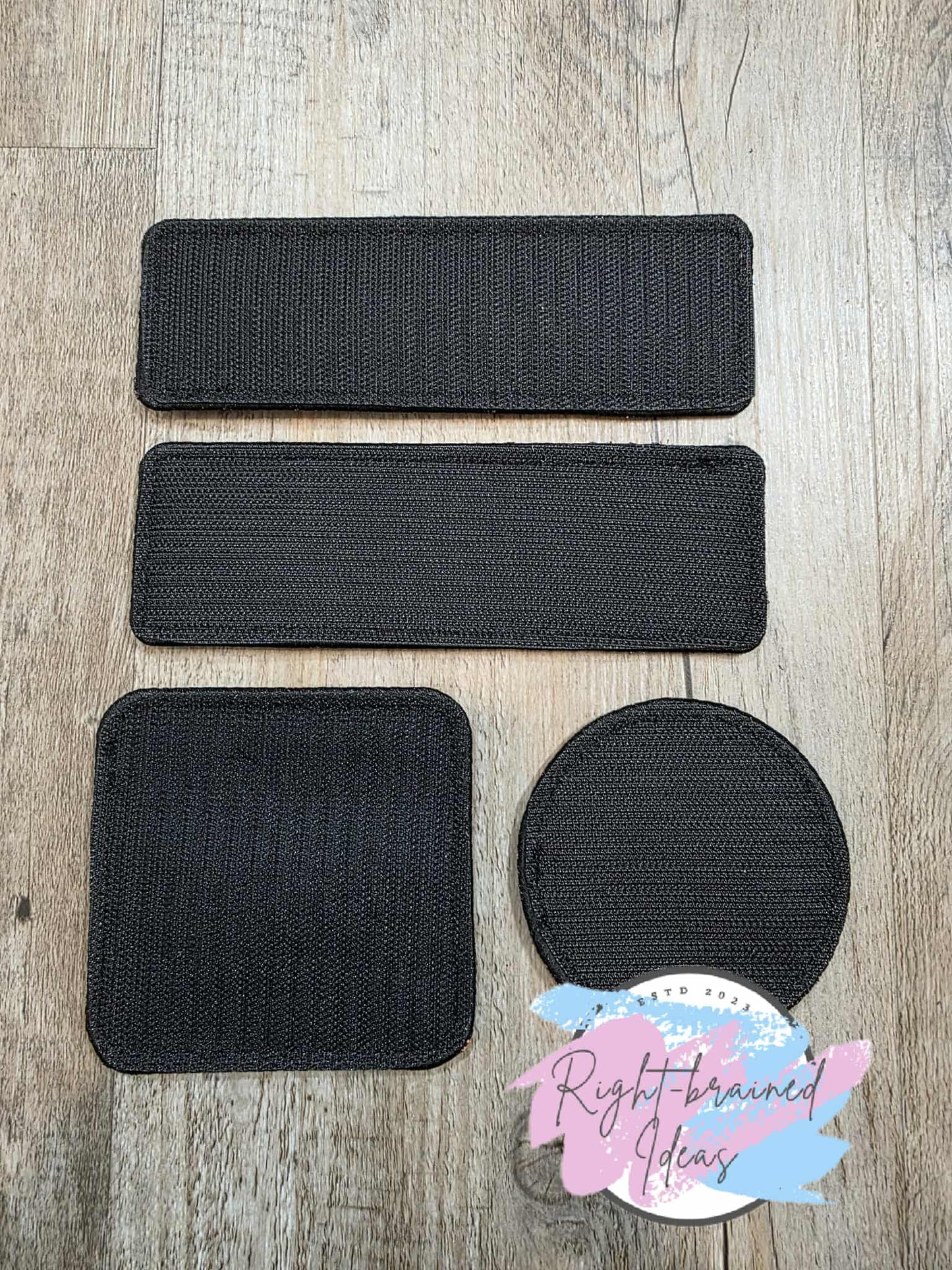 *Minor Cosmetic Flaw* Service Dog In Training Black And White On Sparkle Burnt Orange Vinyl Four-piece Patch Set