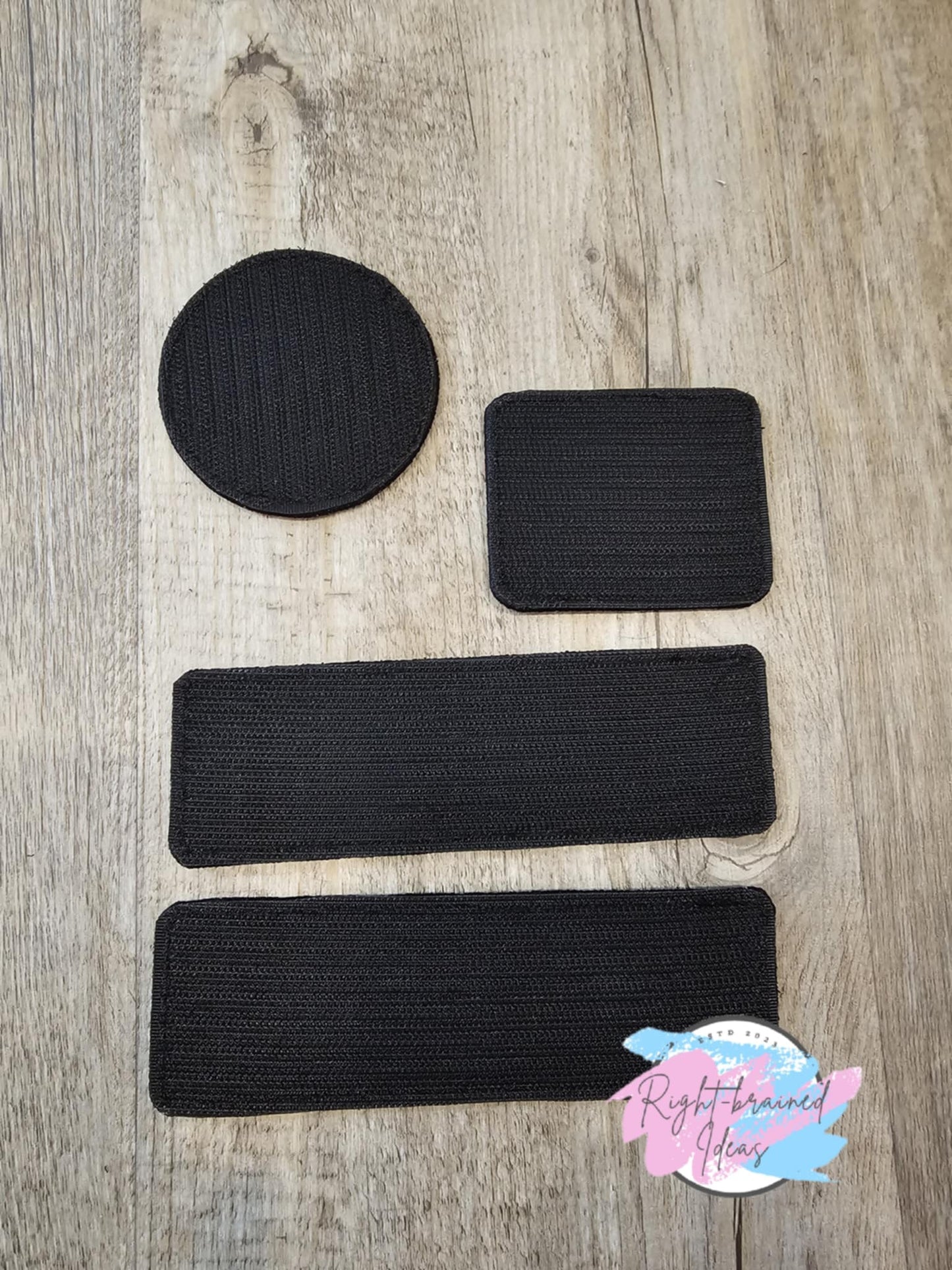 Service Dog, Do Not Pet Black on Red Canvas Four-piece Dog Gear Patch Set